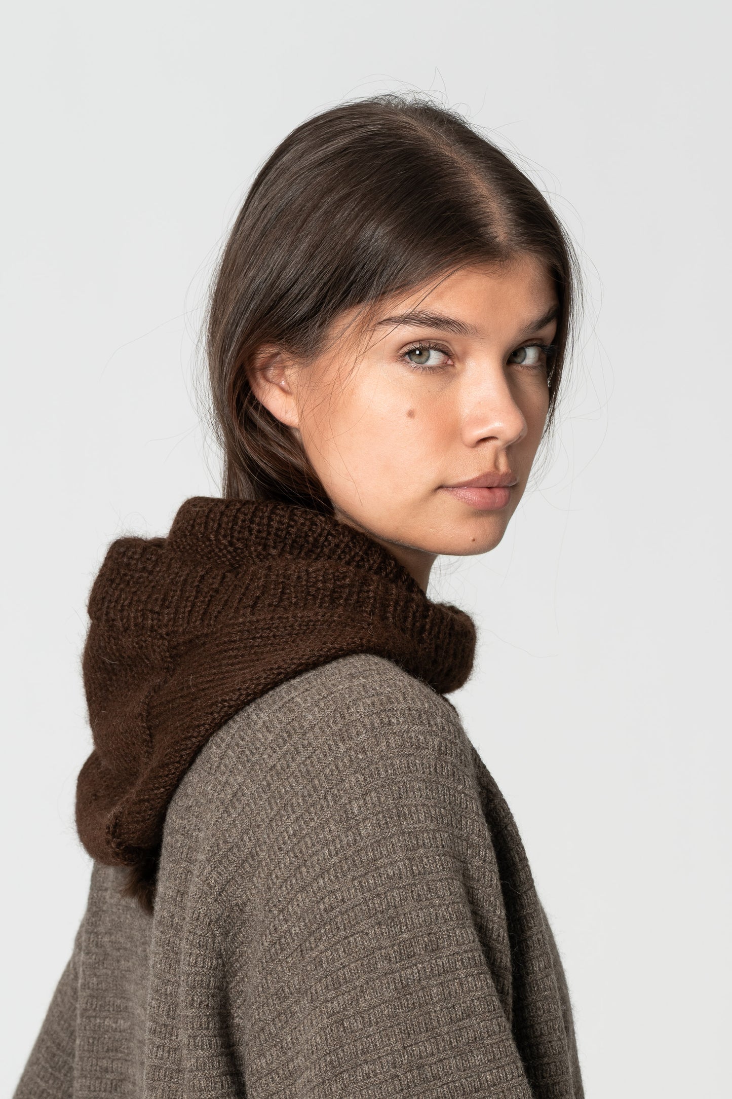 ALPACA Handknit Balaclava - Coffee Brown