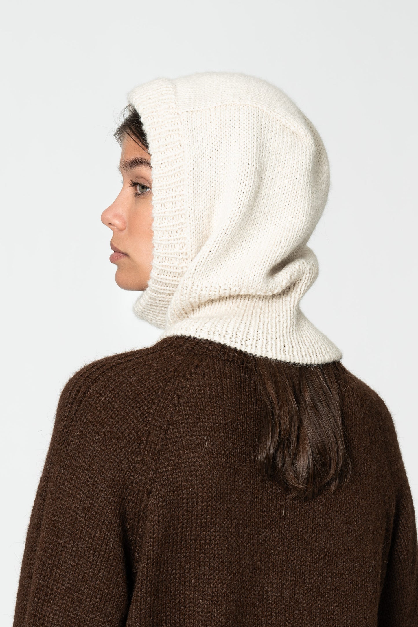 ALPACA Handknit Balaclava - Ivory White