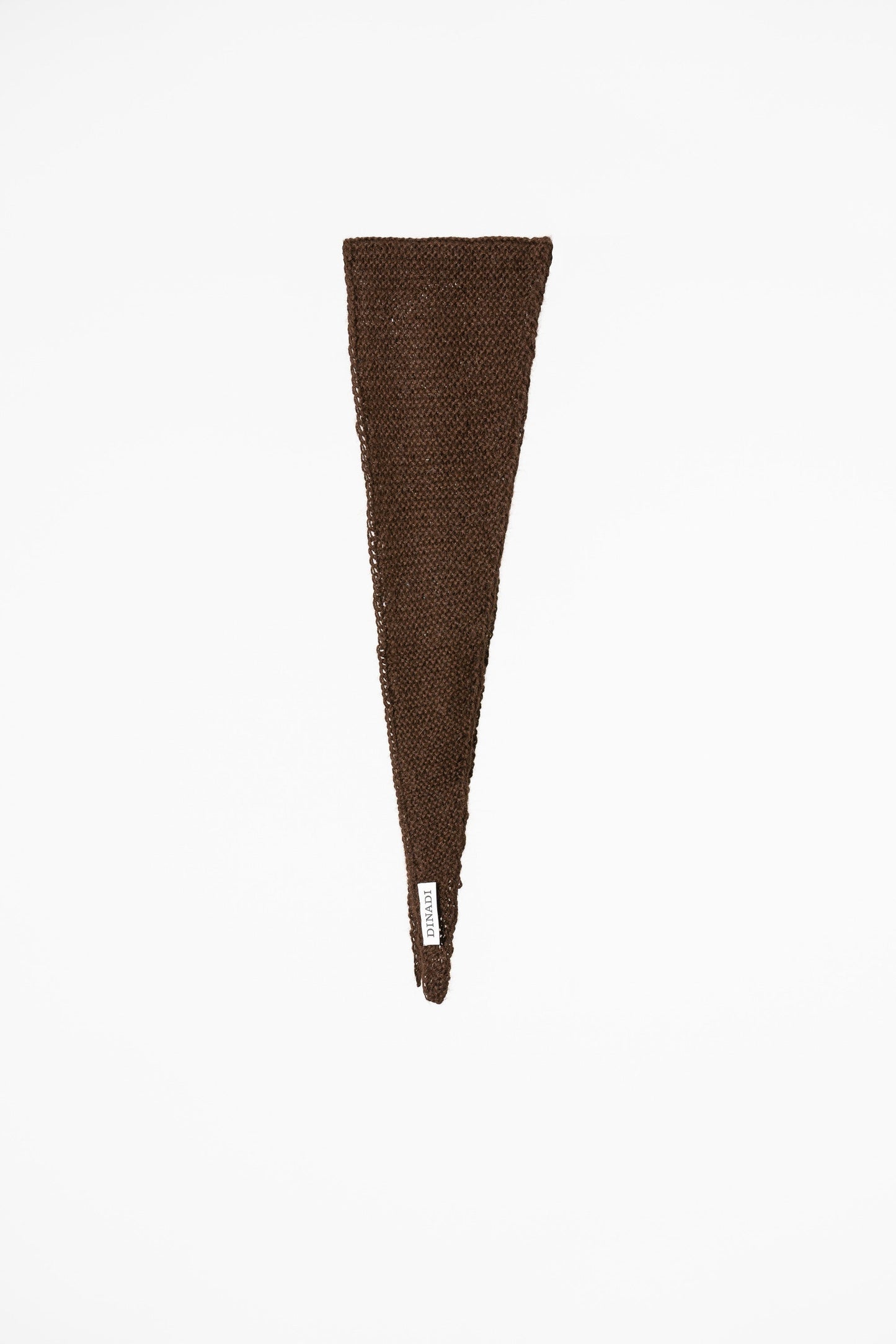ALPACA Handknit Garter Scarf - Coffee Brown