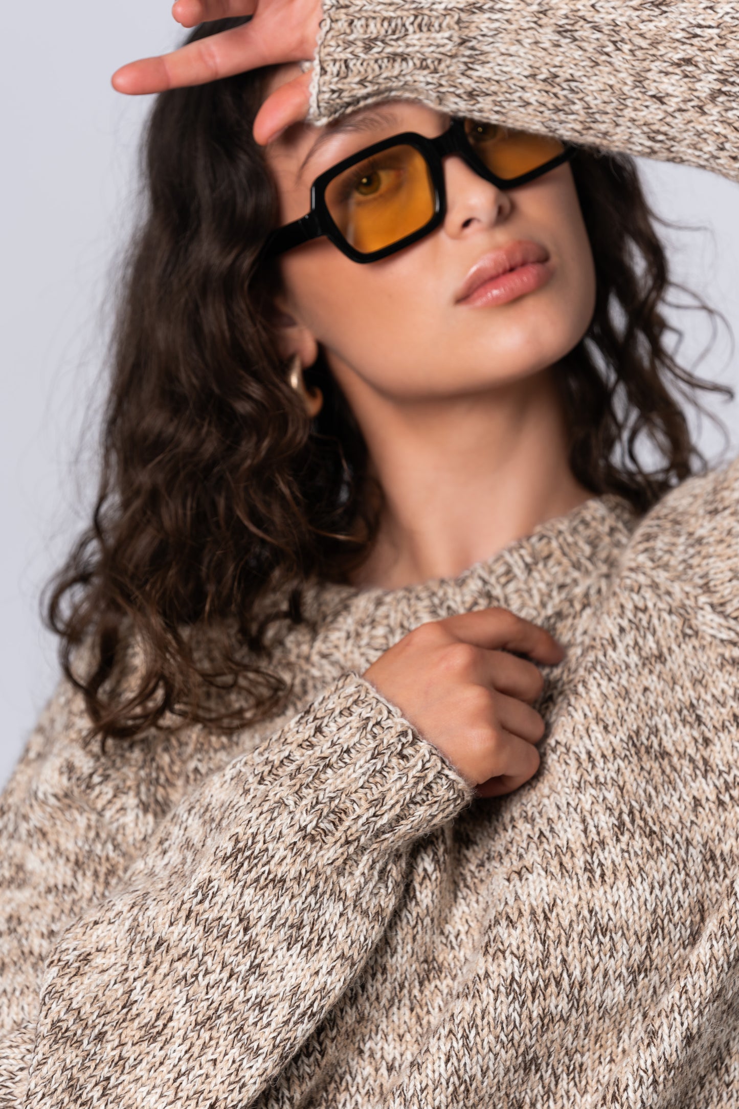 CASHMERE/MERINO Handknit Sweater - Melange