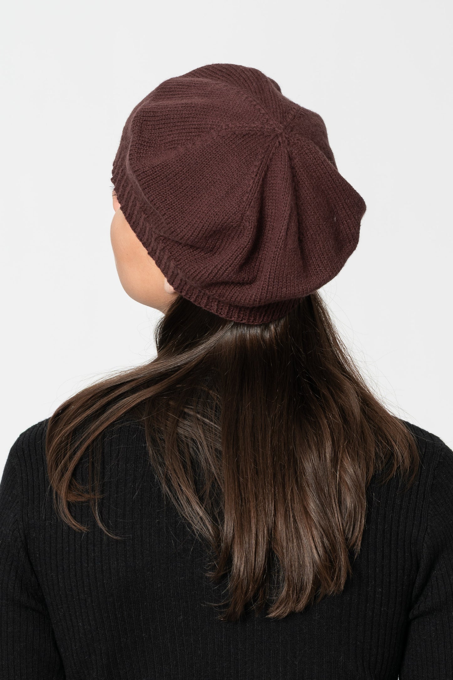 MERINO Handknit Beret - Merlot Red