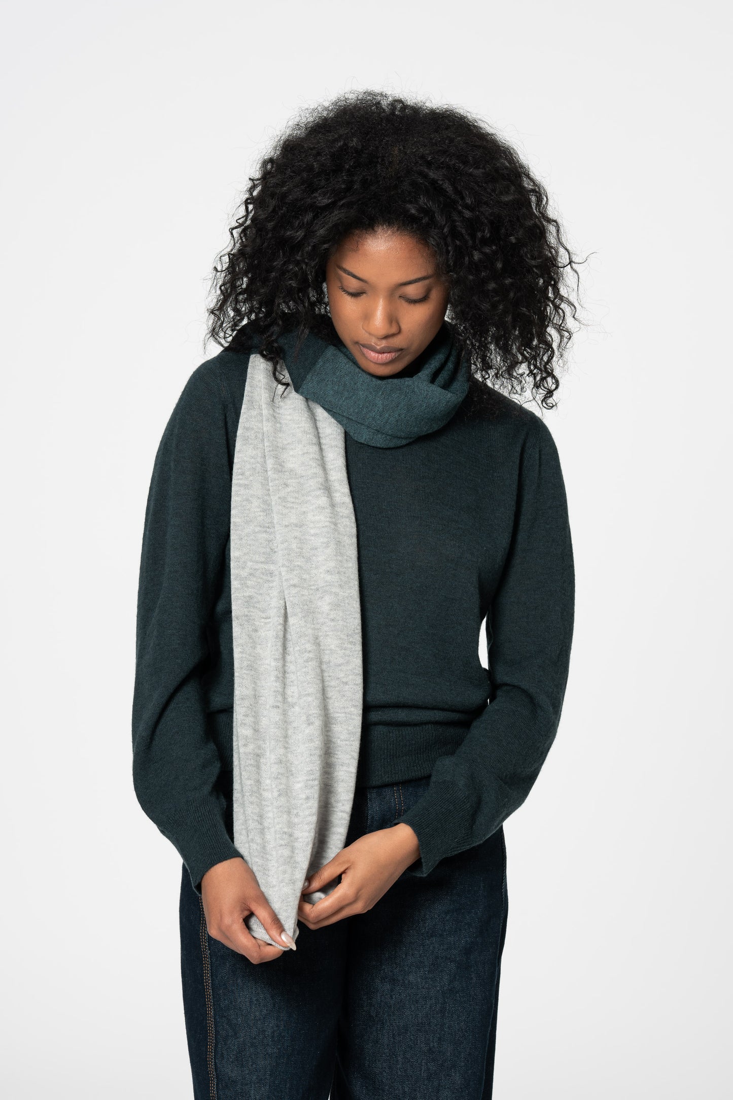 MERINO Scarf - Peacock Blocked