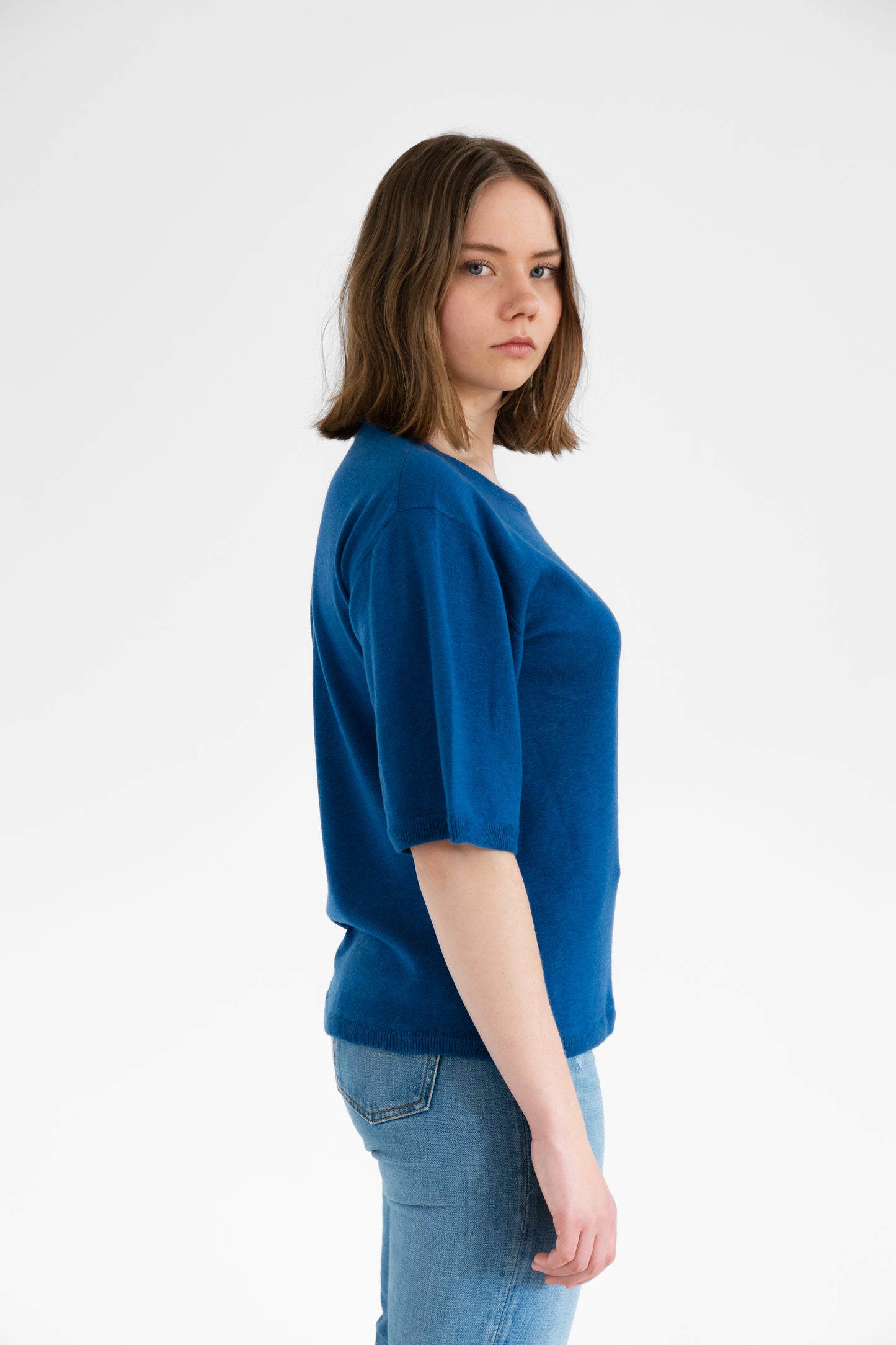 MERINO Boxy Tee - Ocean Blue