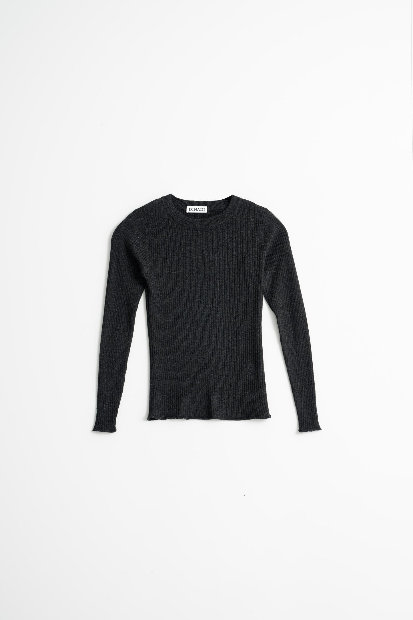 MERINO Fitted Rib Sweater - Onyx Grey