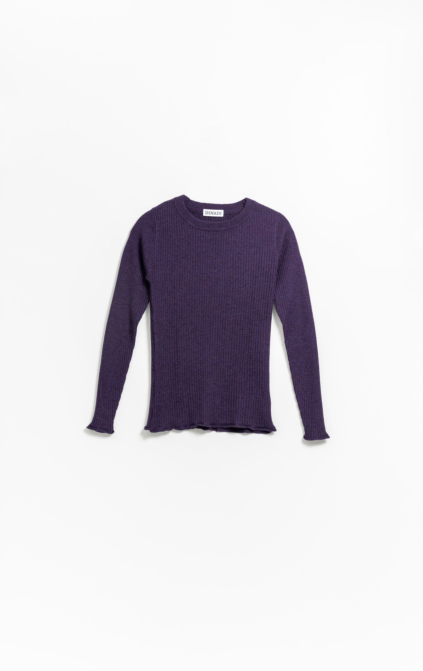 MERINO Fitted Rib Sweater - Plum Purple