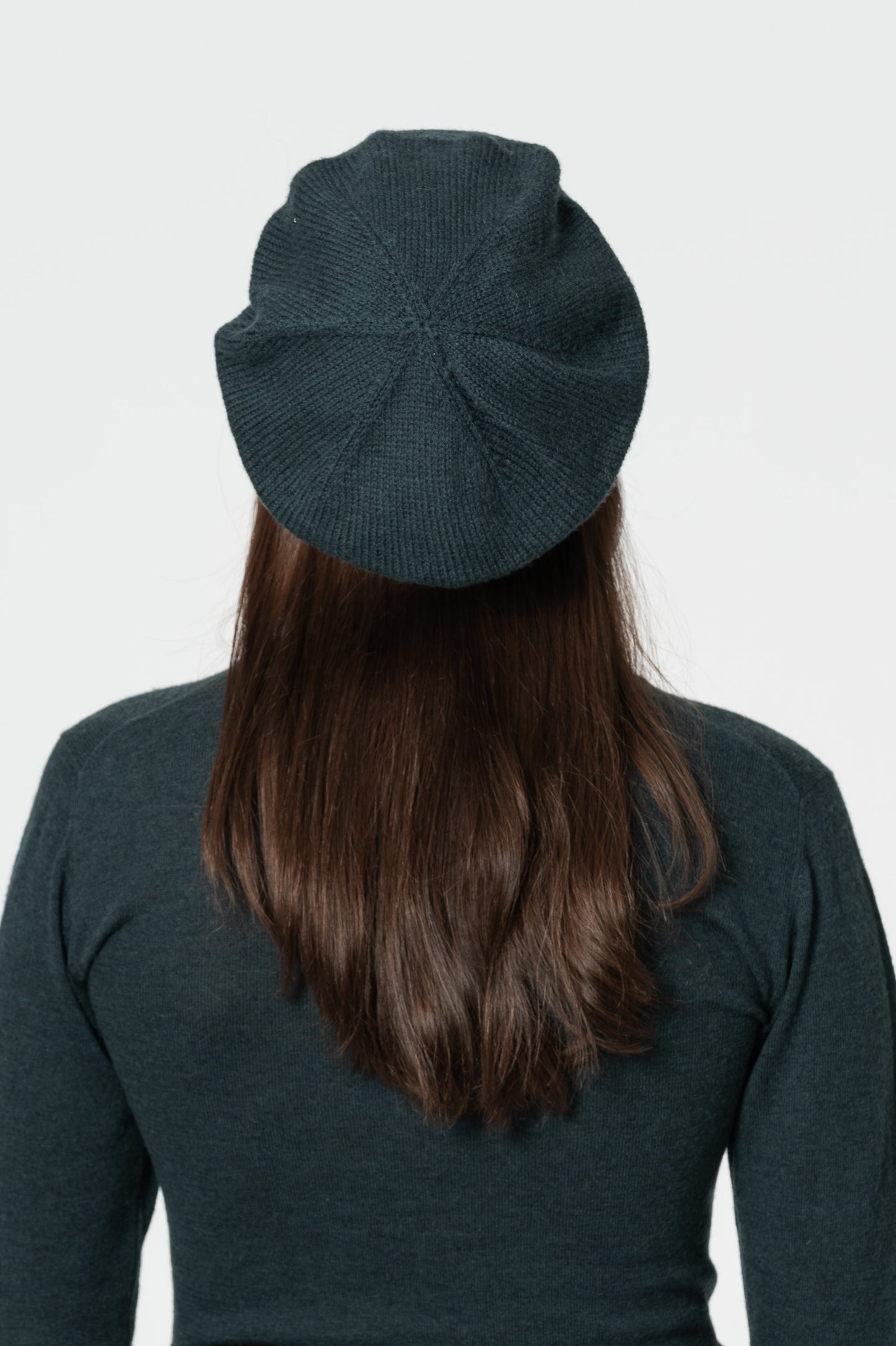 MERINO Handknit Beret - Peacock Green