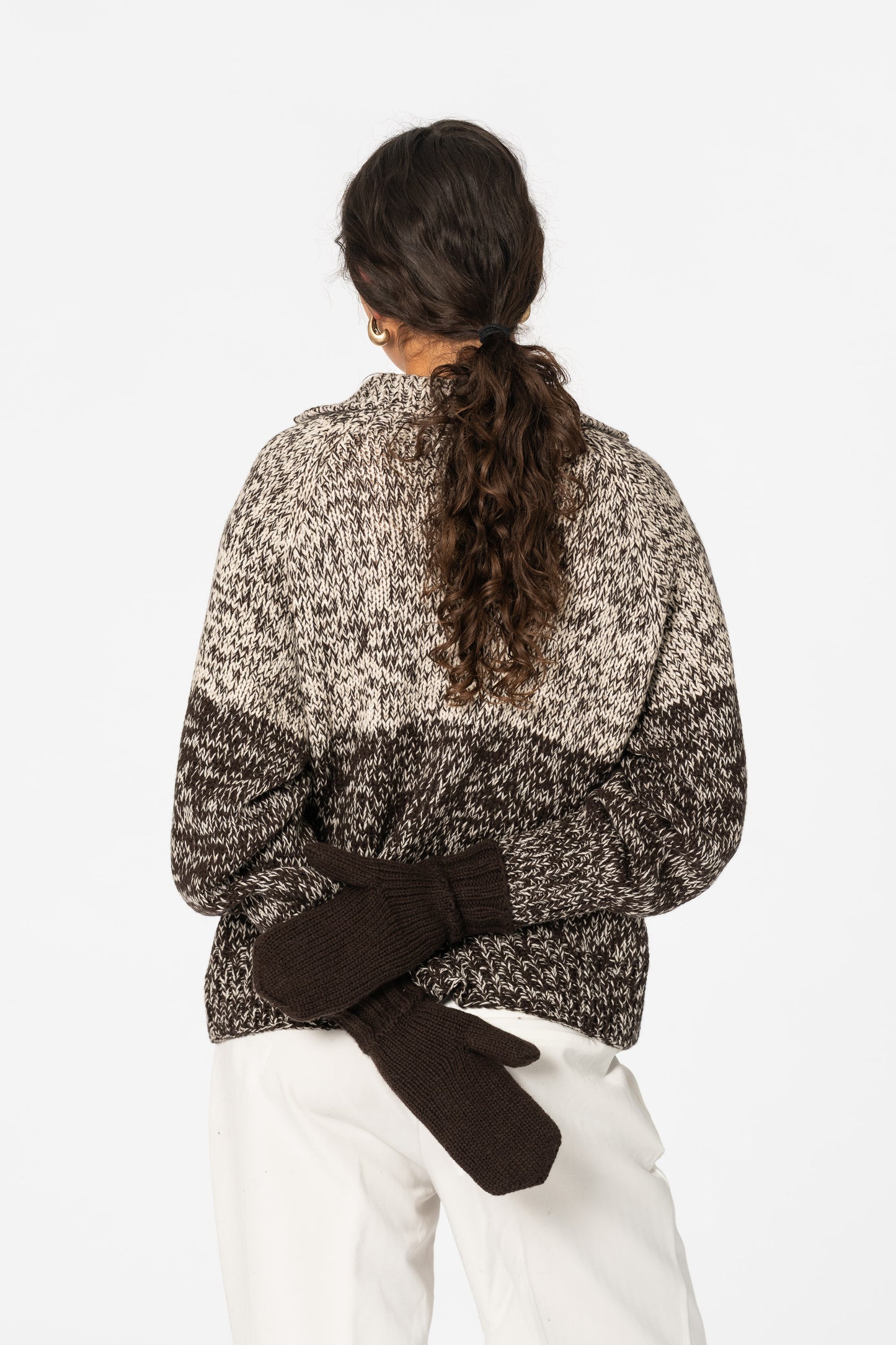 MERINO Handknit Mittens - Espresso Brown