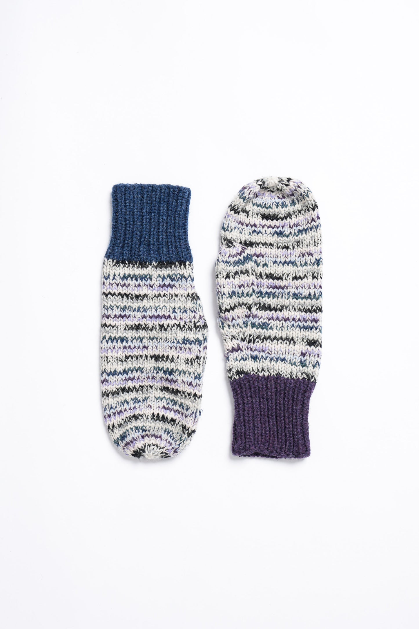 MERINO Handknit Zero Waste Mittens - Plum Purple