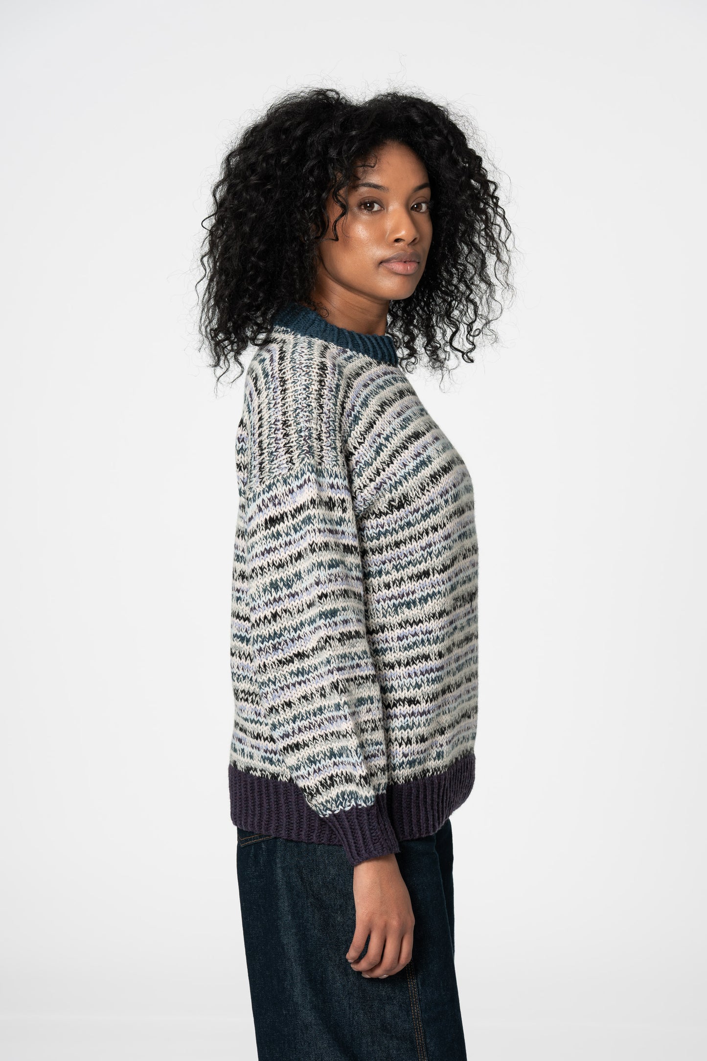 MERINO Handknit Zero Waste Sweater - Plum Purple