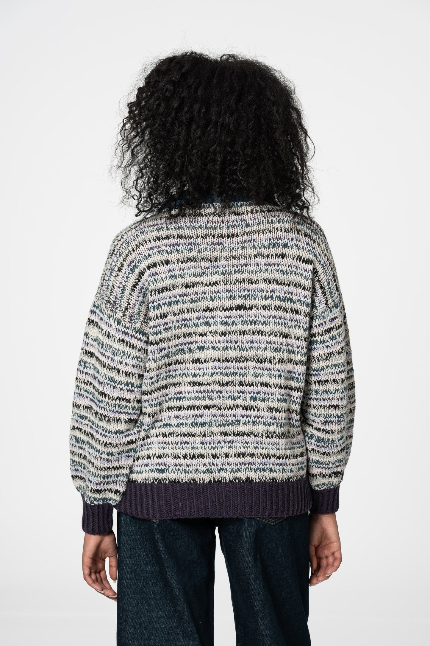 MERINO Handknit Zero Waste Sweater - Plum Purple