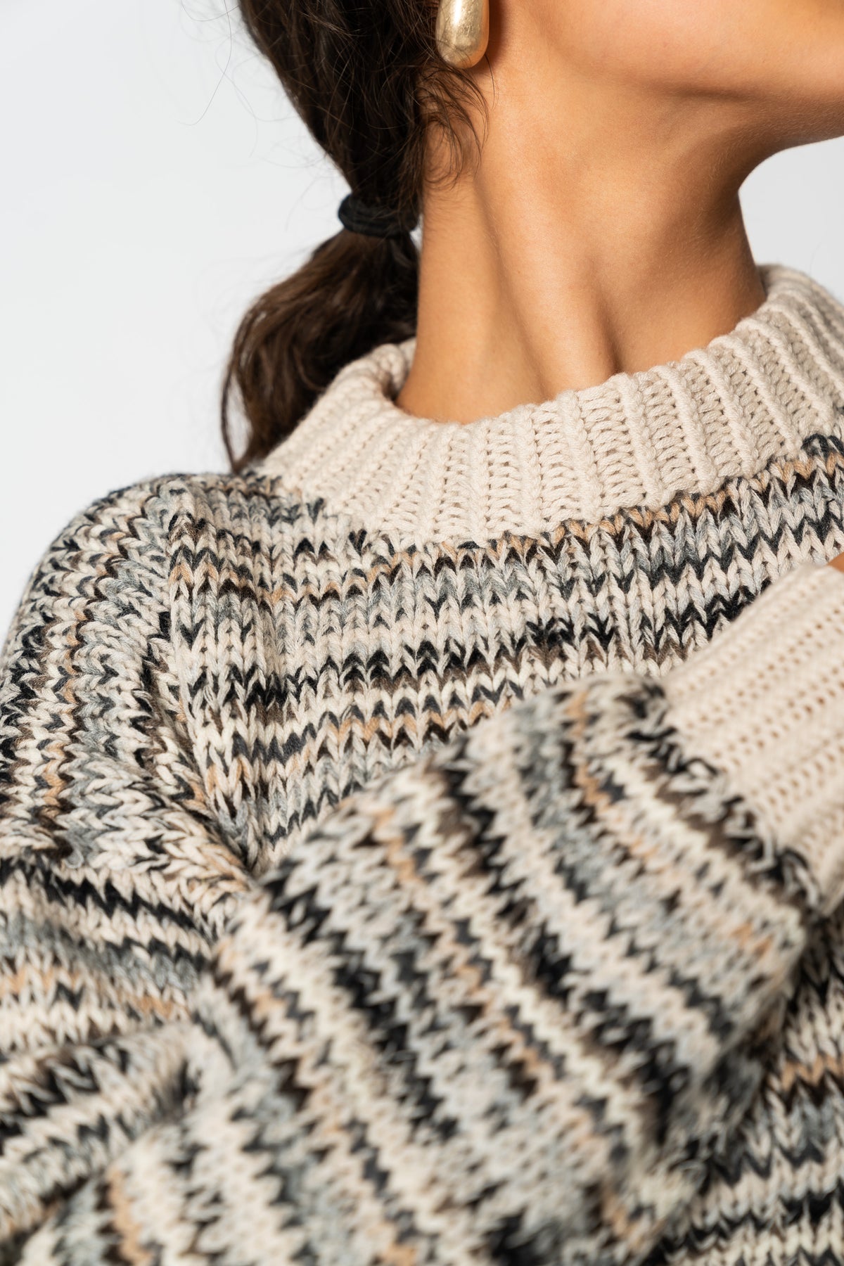 MERINO Handknit Zero Waste Sweater - Almond White