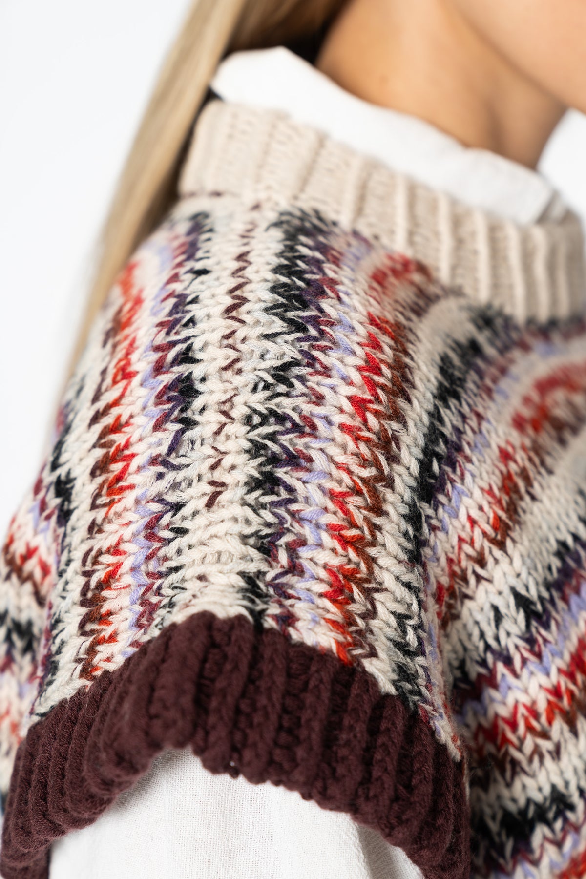 MERINO Handknit Zero Waste Vest - Merlot Red