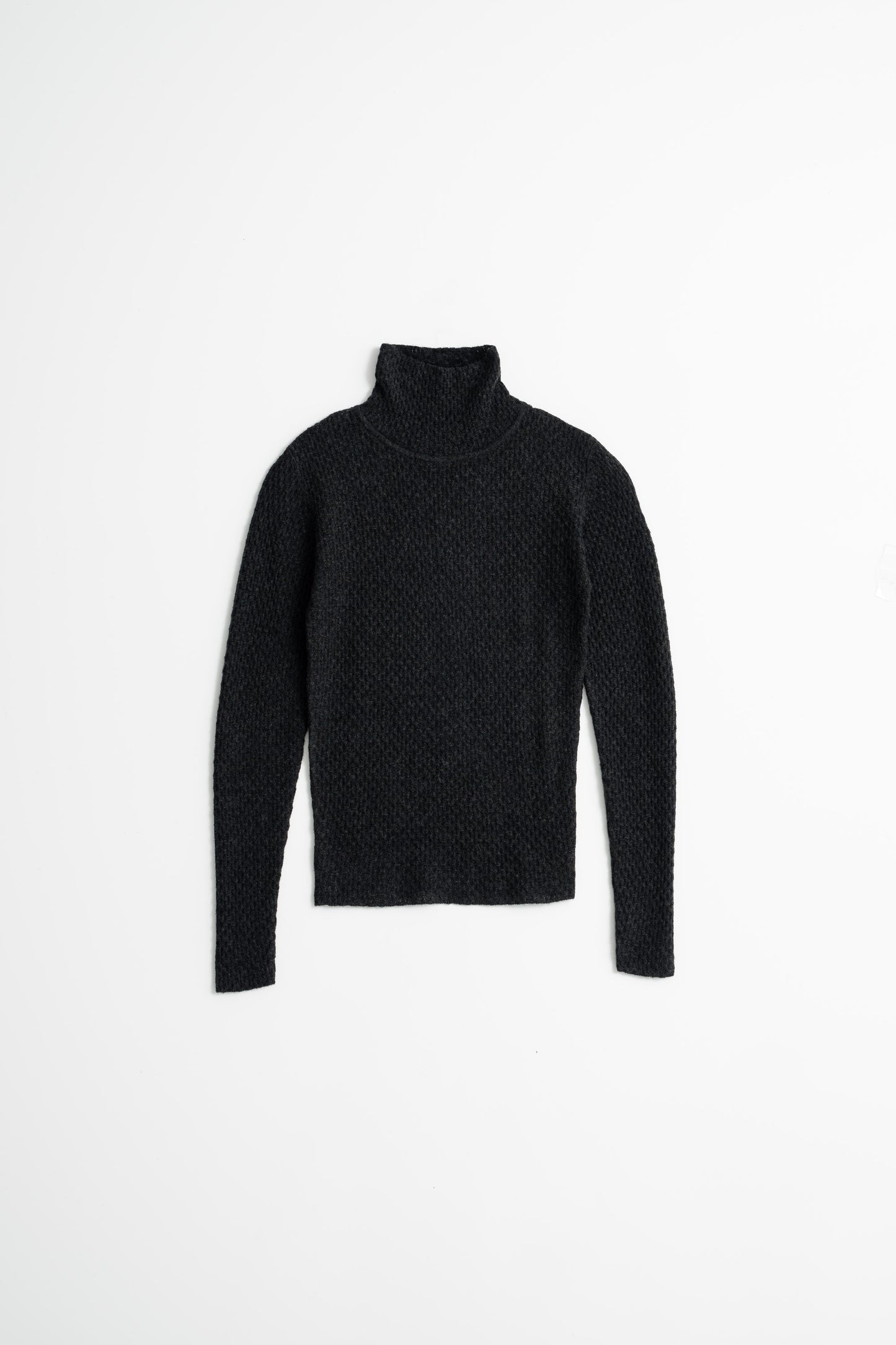 MERINO Lace Turtleneck - Onyx Grey