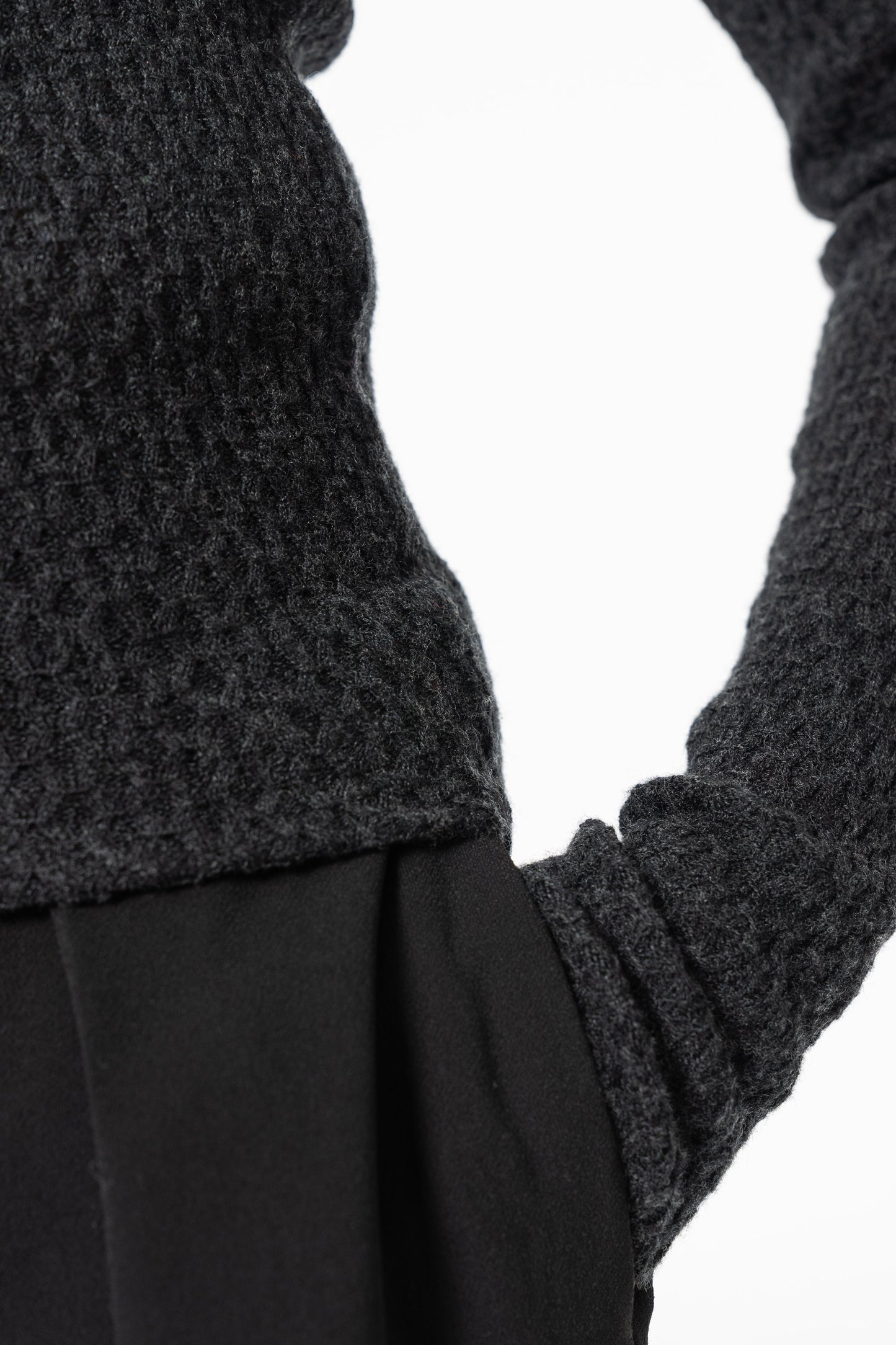 MERINO Lace Turtleneck - Onyx Grey