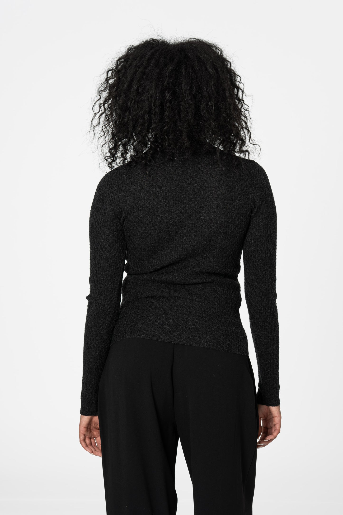MERINO Lace Turtleneck - Onyx Grey