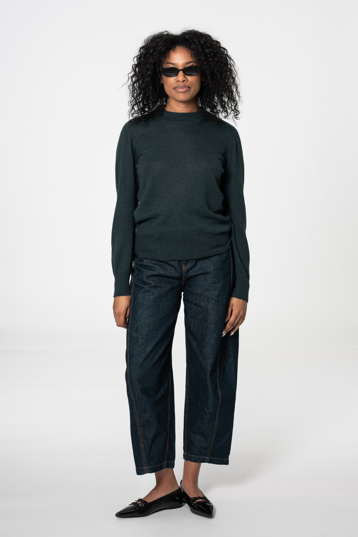 MERINO O-Neck Sweater - Peacock Green