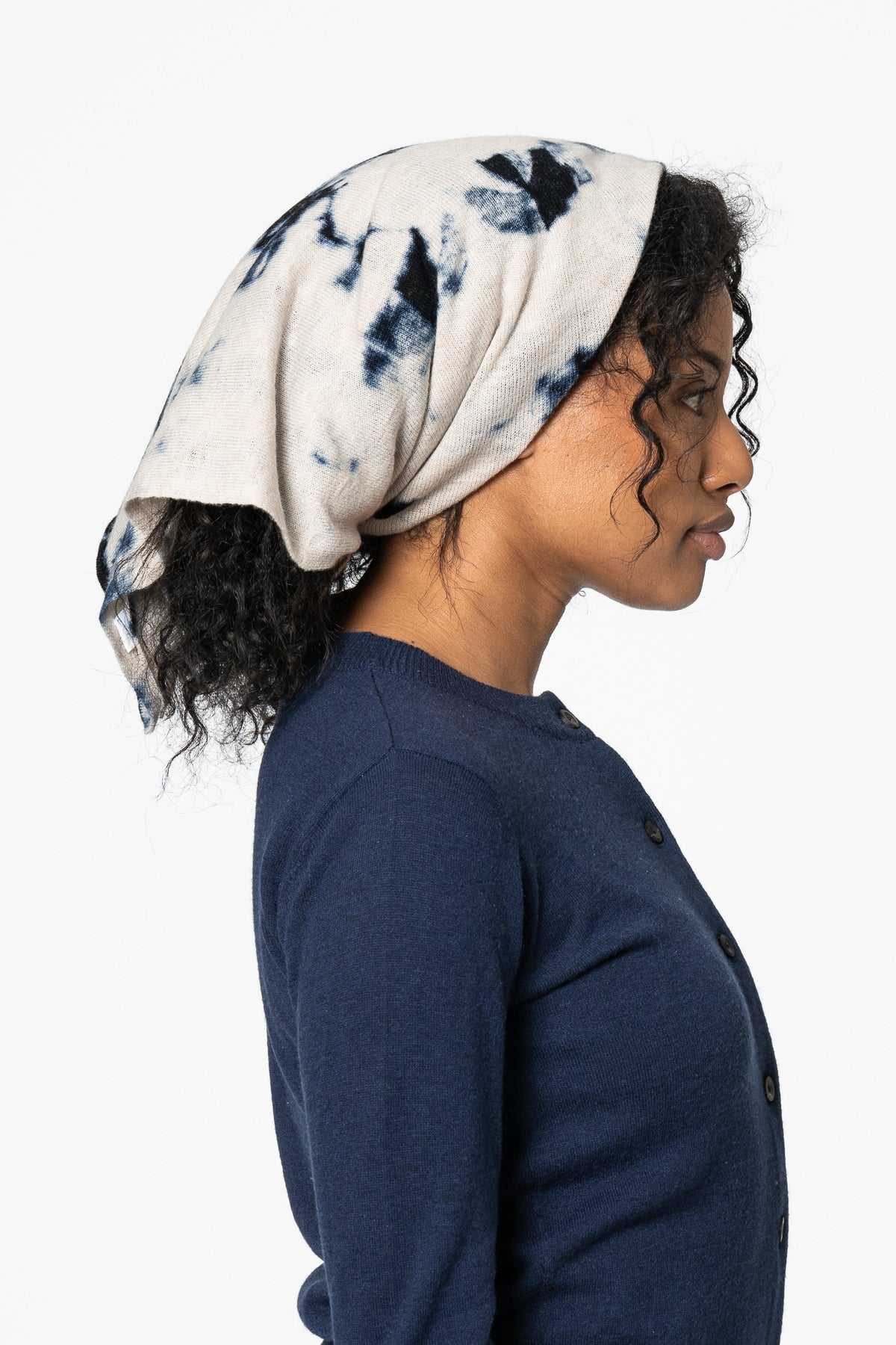 MERINO Shibori Scarf - Space Blue