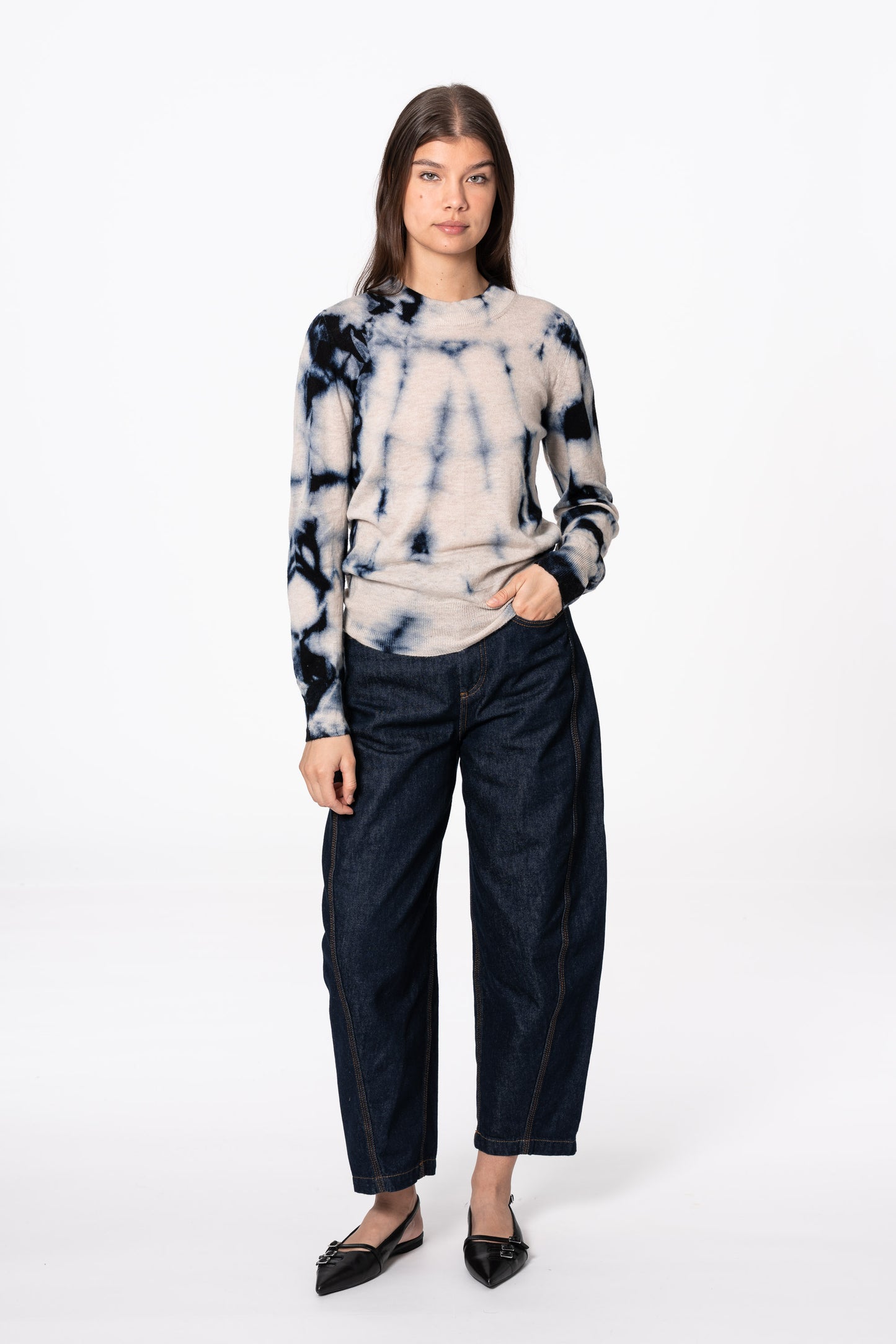 MERINO Shibori Sweater - Space Blue