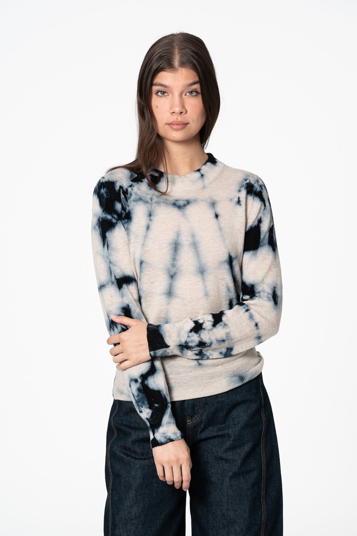 MERINO Shibori Sweater - Space Blue