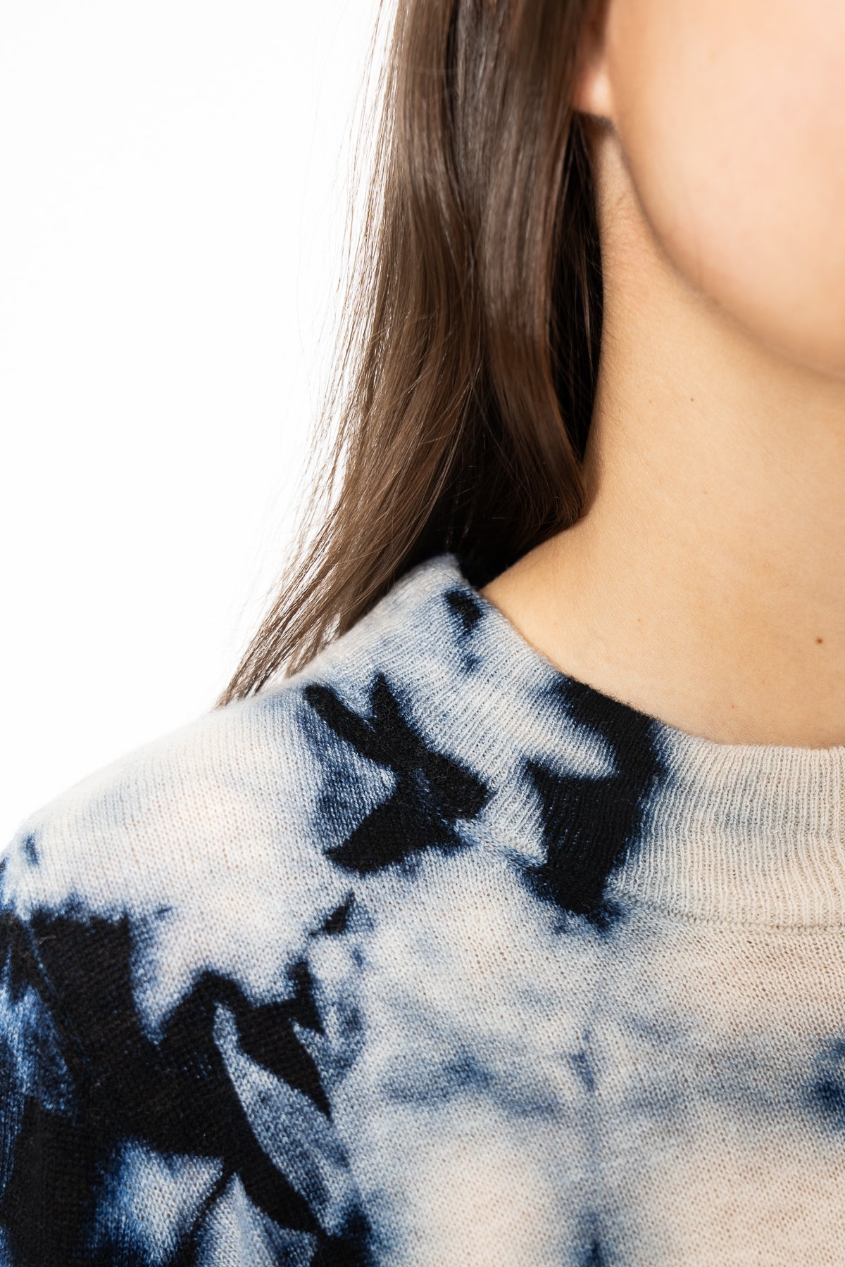 MERINO Shibori Sweater - Space Blue