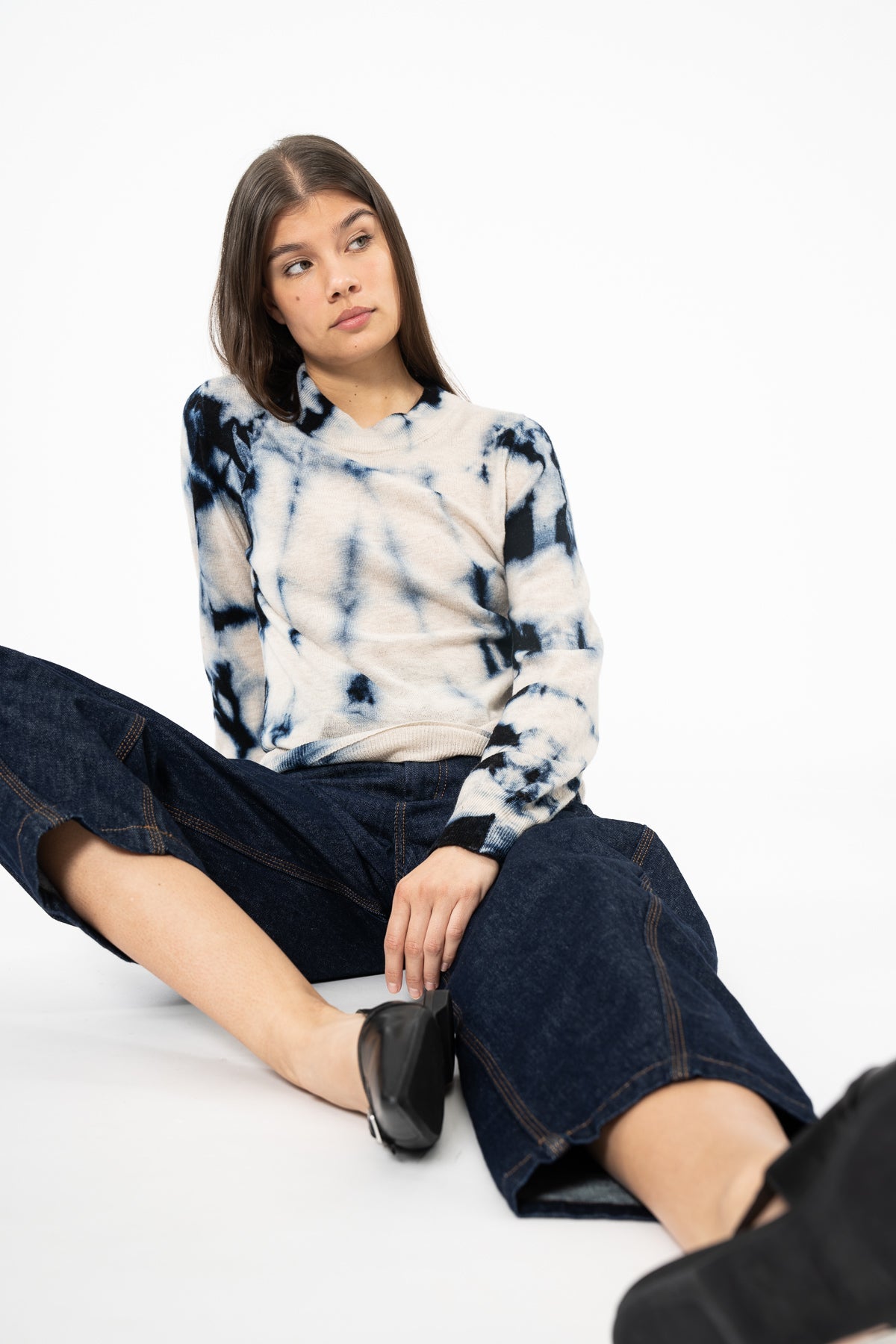 MERINO Shibori Sweater - Space Blue