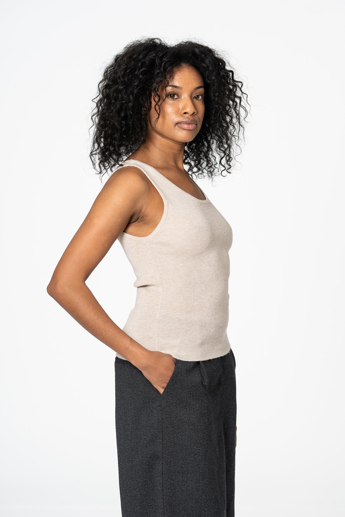 MERINO Tanktop - Almond White