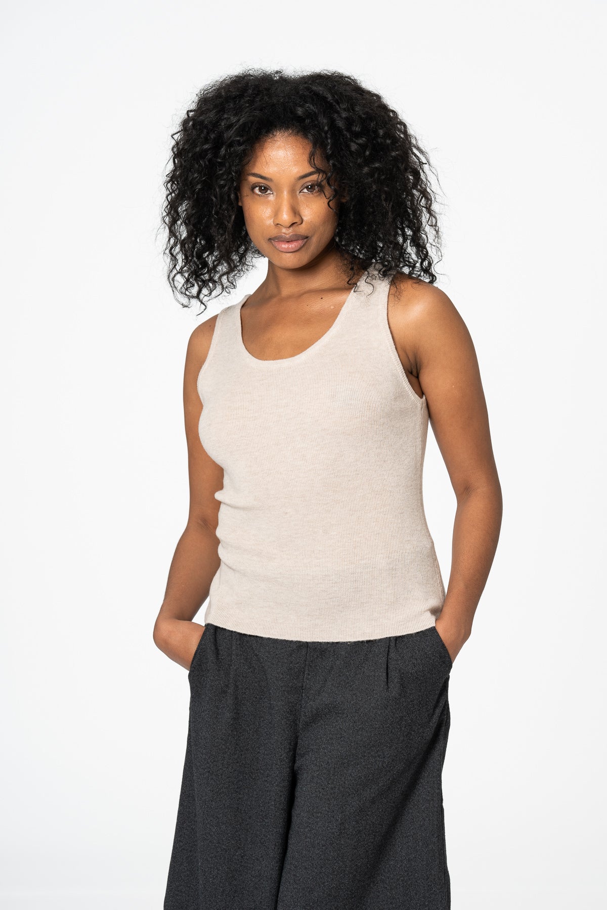 MERINO Tanktop - Almond White