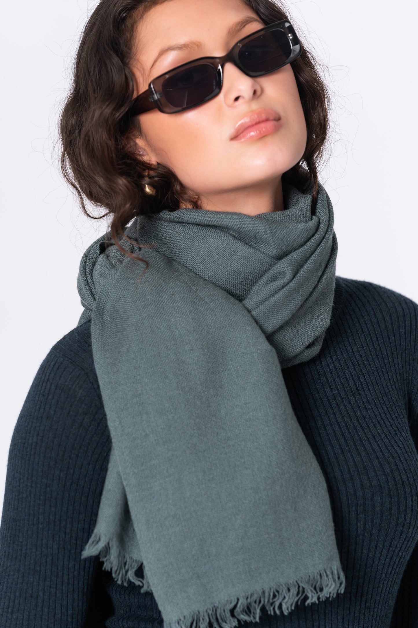 MERINO Woven Scarf - Sage Green