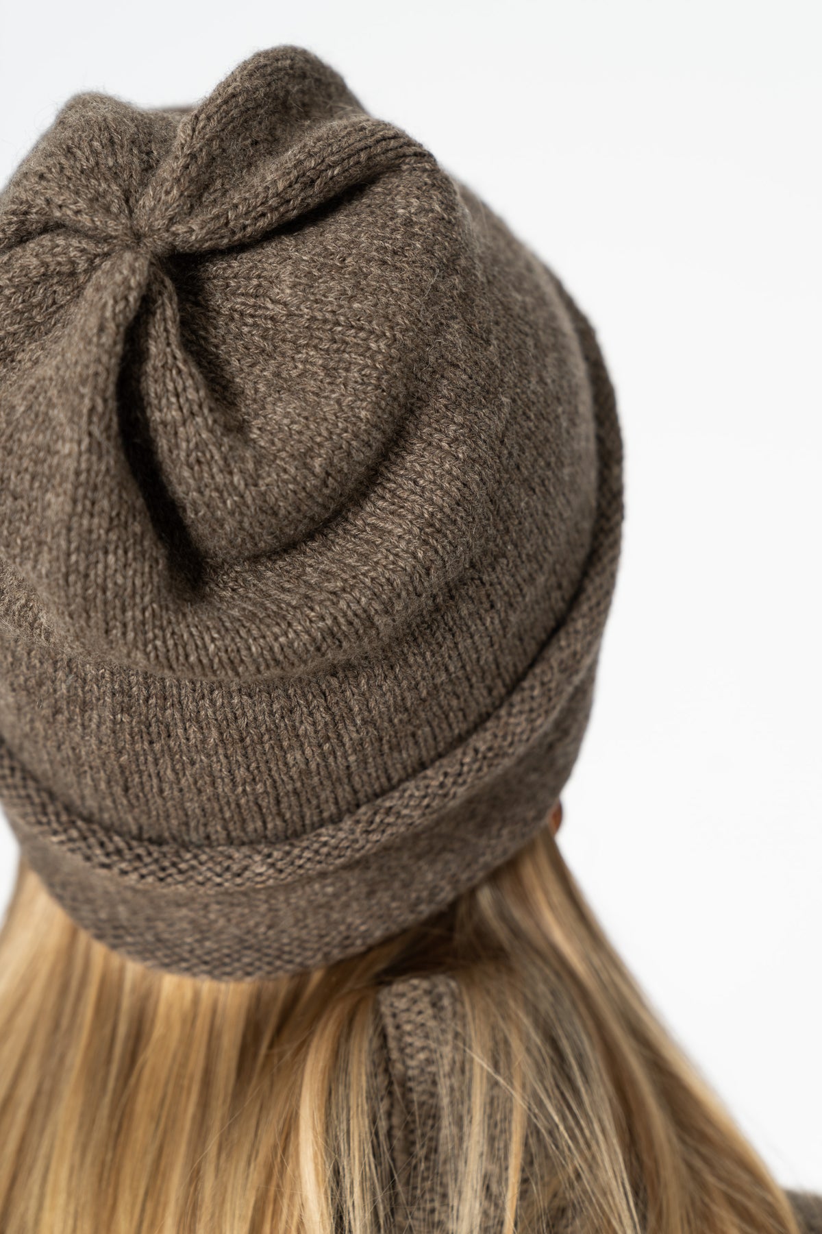 YAK Handknit Tube Hat - Oat Brown