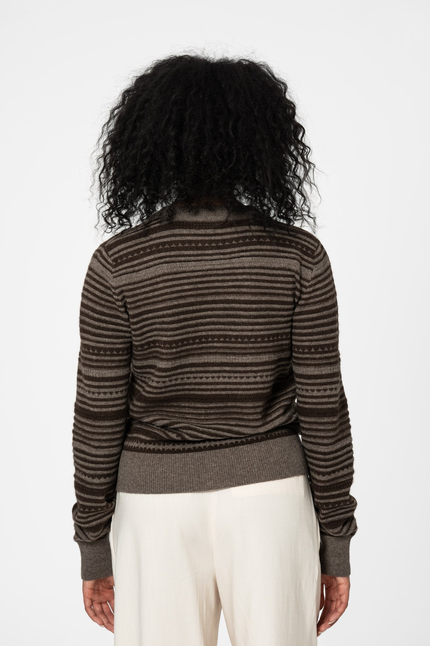 YAK Striped Cardigan - Two Tone