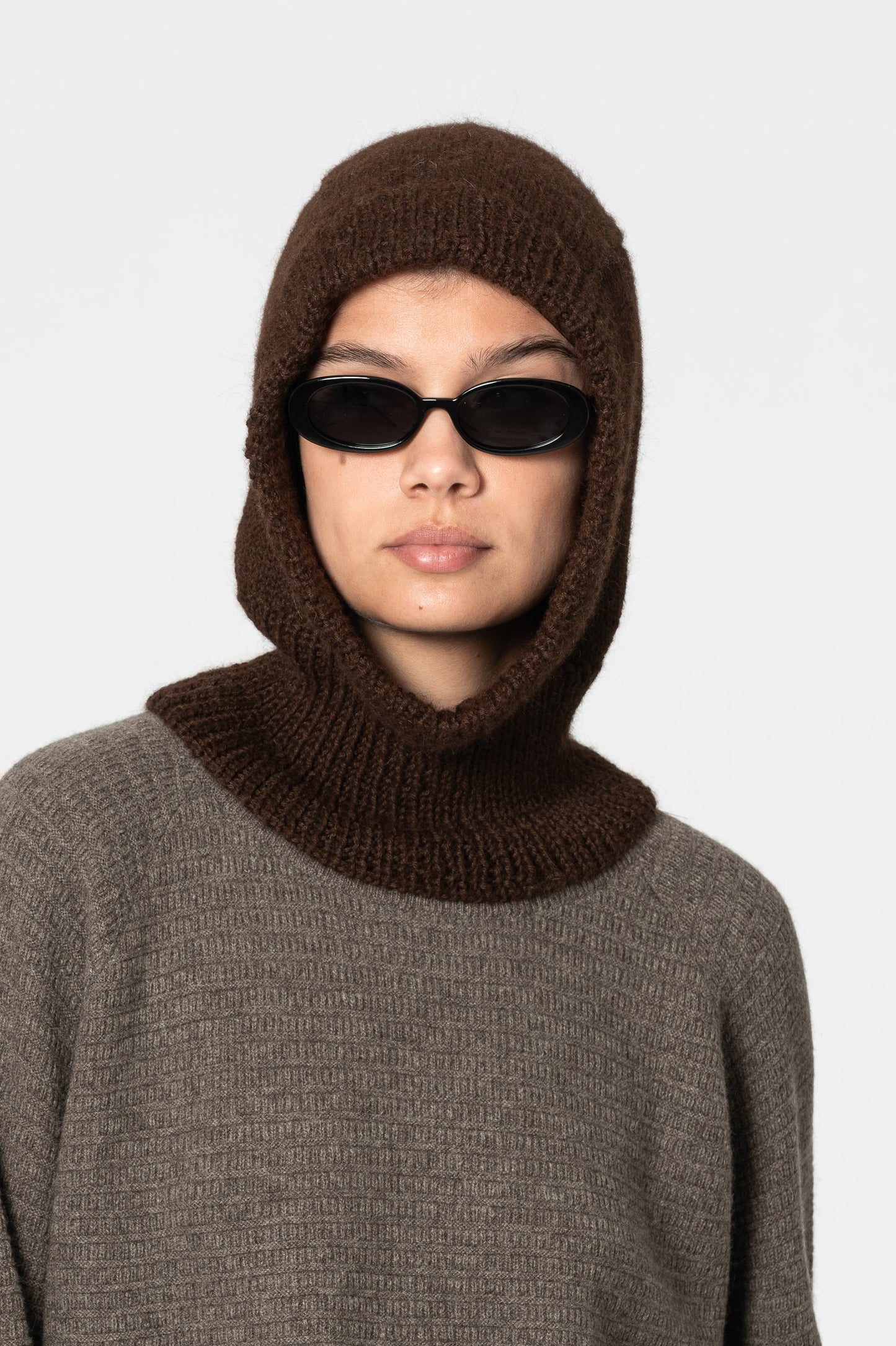 ALPACA Handknit Balaclava - Coffee Brown
