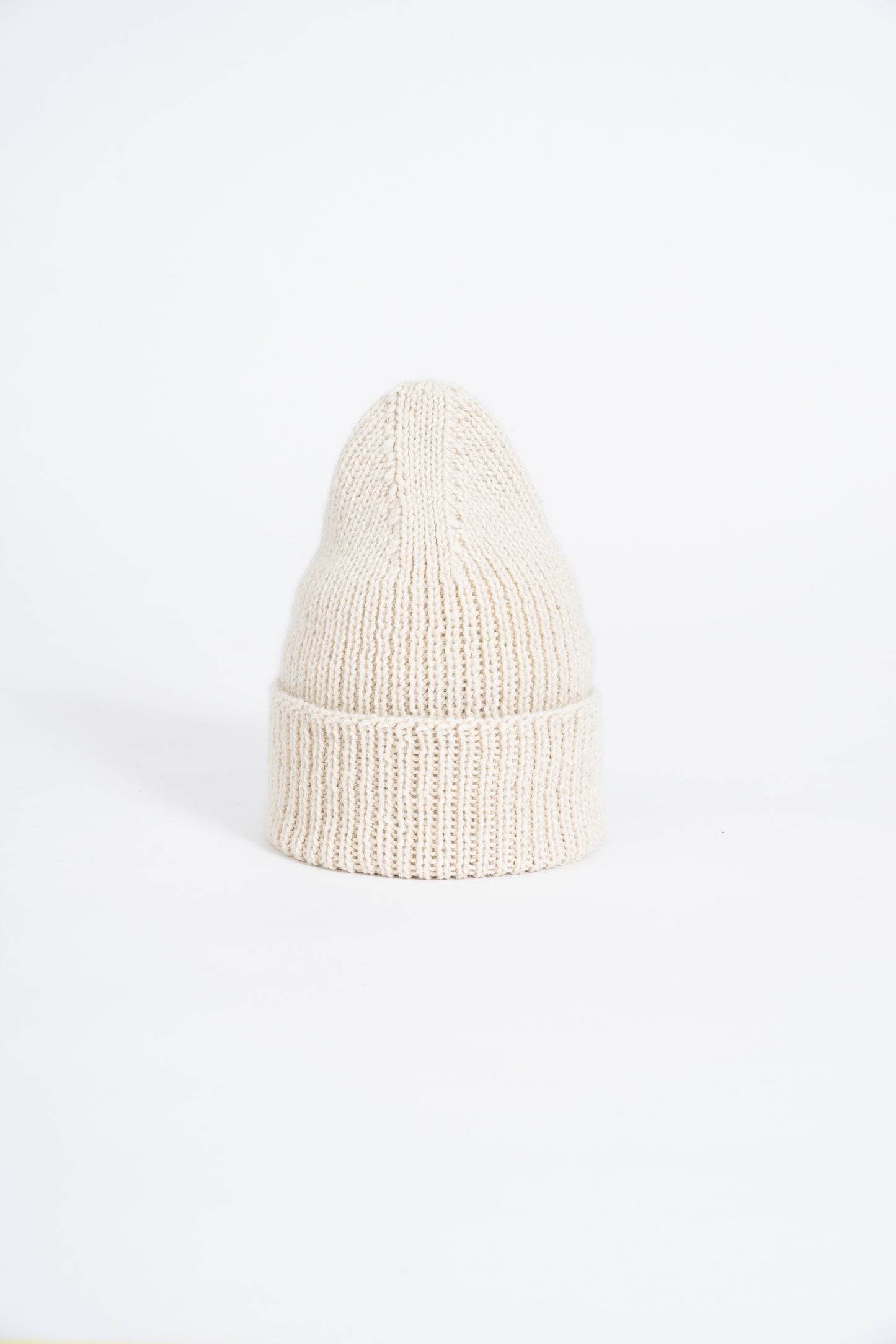 ALPACA Handknit Rib Hat - Ivory White