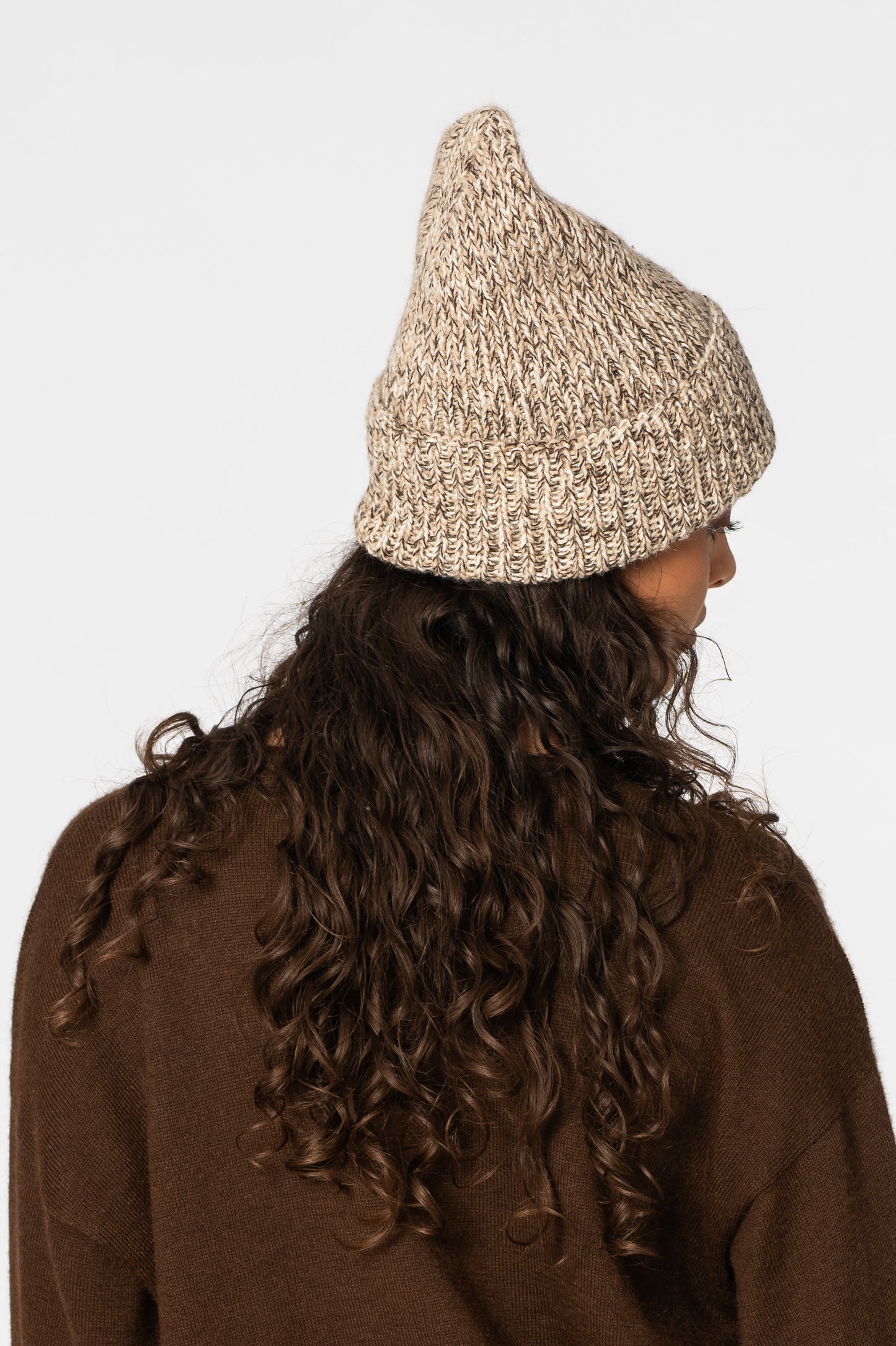 ALPACA Handknit Rib Hat - Melange