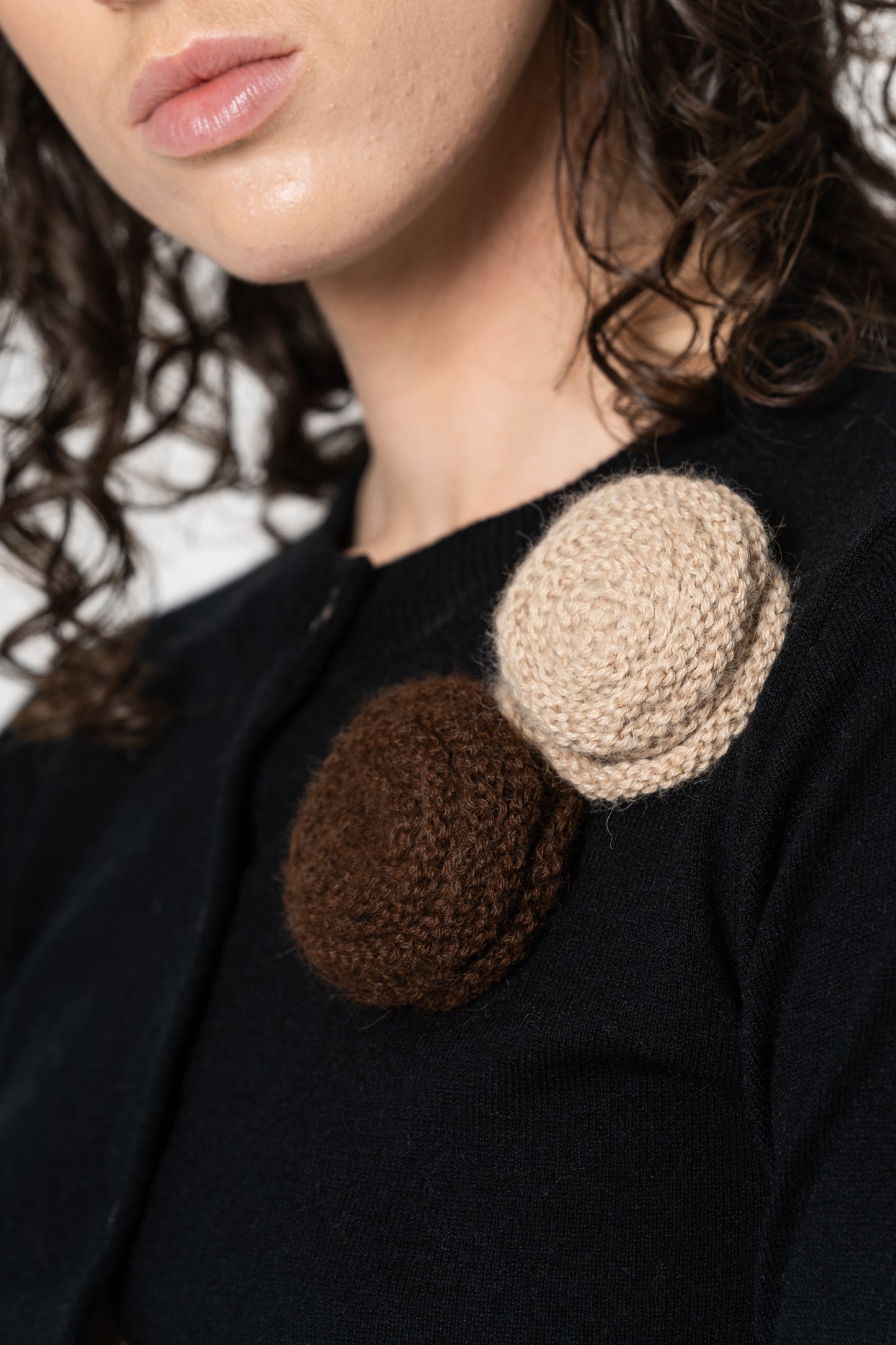 ALPACA Handknit Rose - Coffee Brown