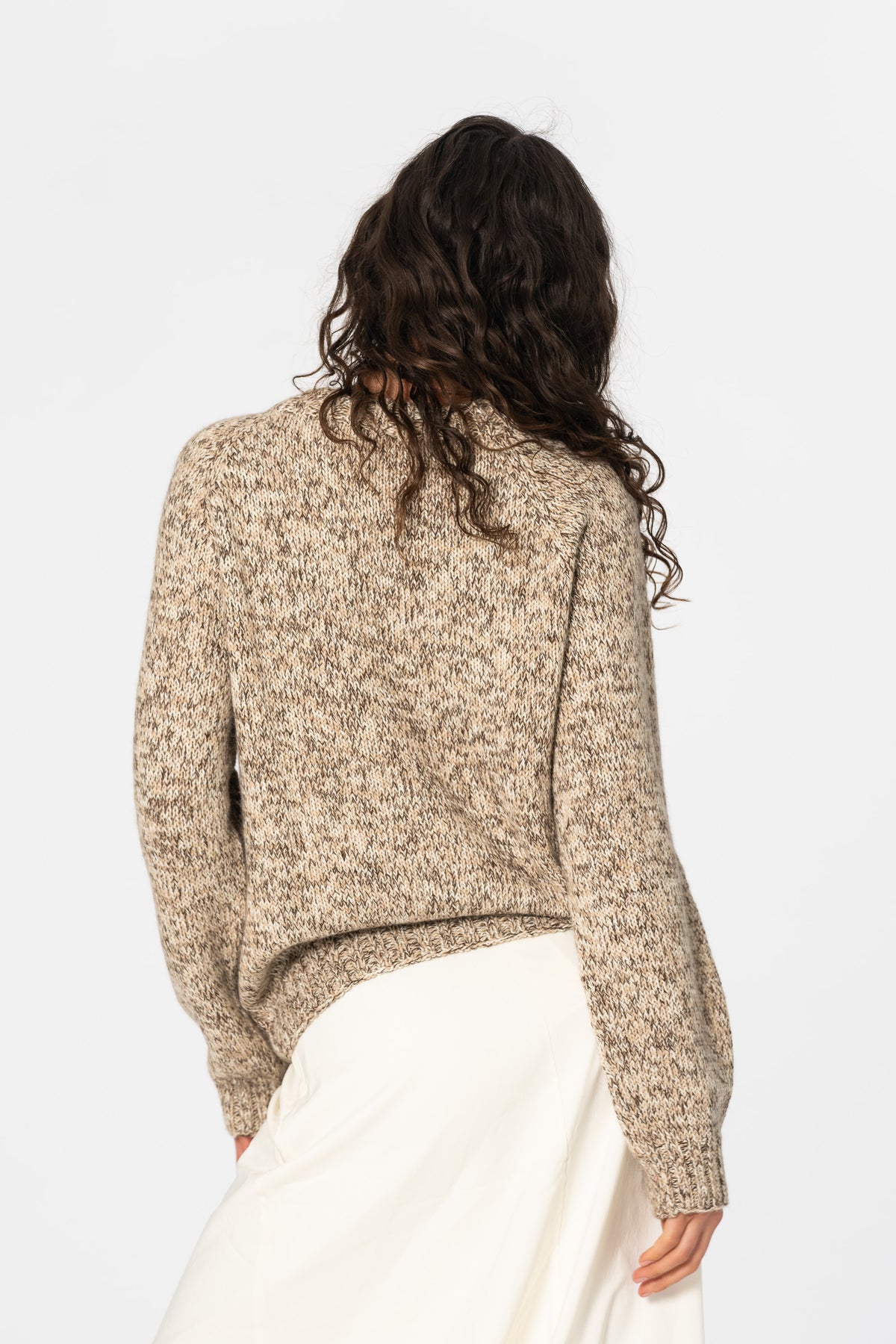 CASHMERE/MERINO Handknit Sweater - Melange