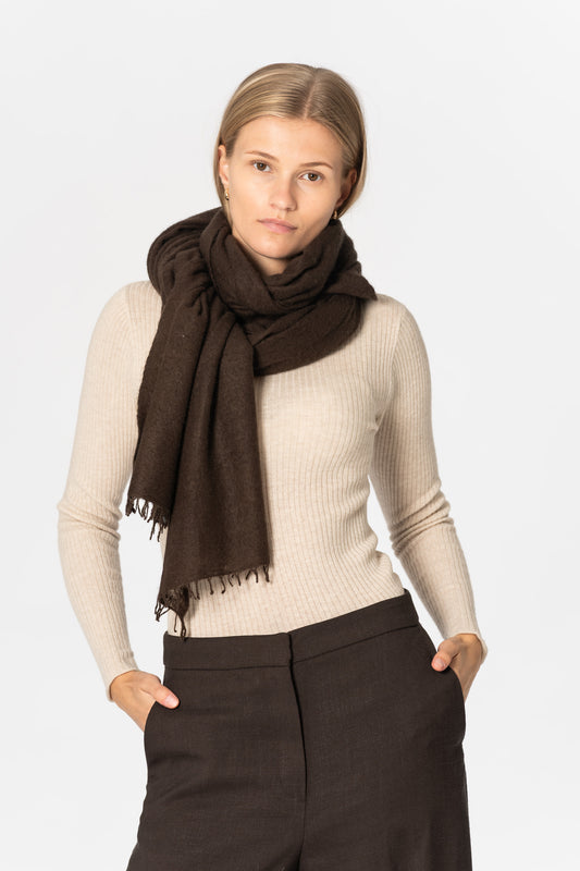 CASHMERE Felted Scarf - Espresso Brown