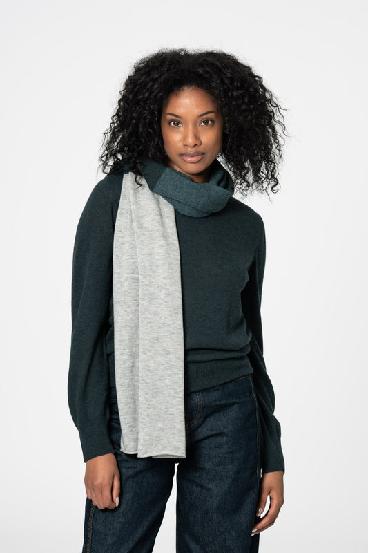 MERINO Scarf - Peacock Blocked