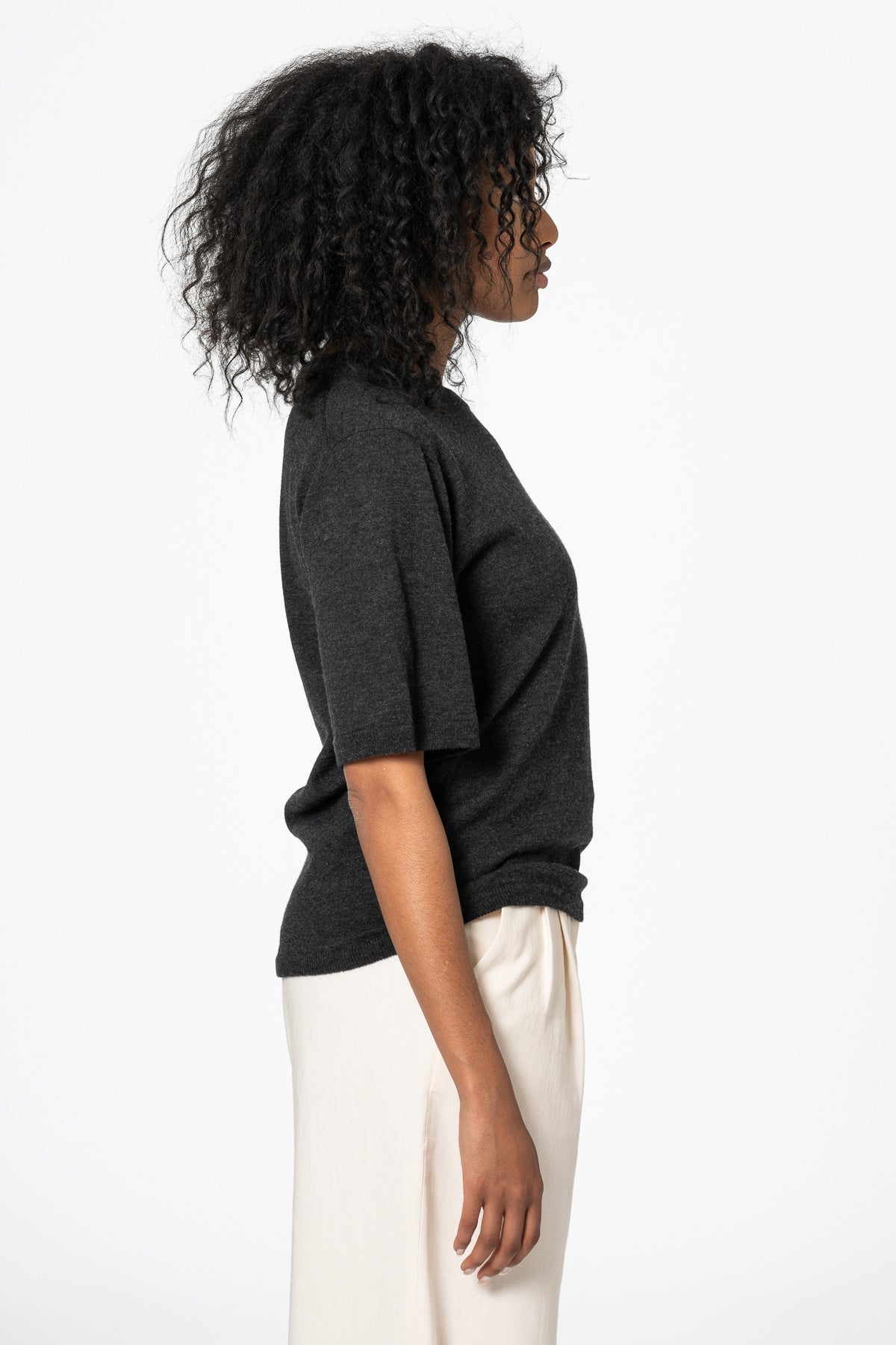 MERINO Boxy Tee - Onyx Grey
