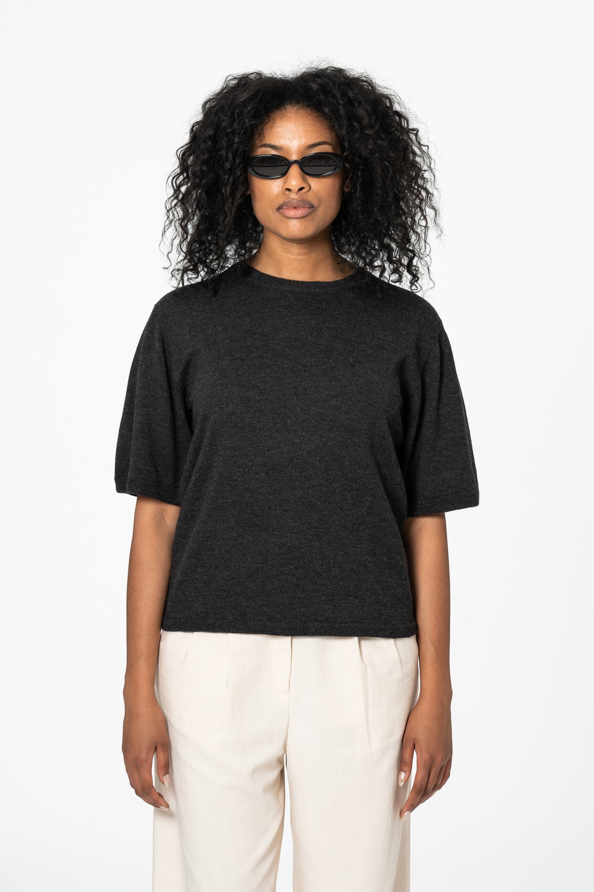 MERINO Boxy Tee - Onyx Grey