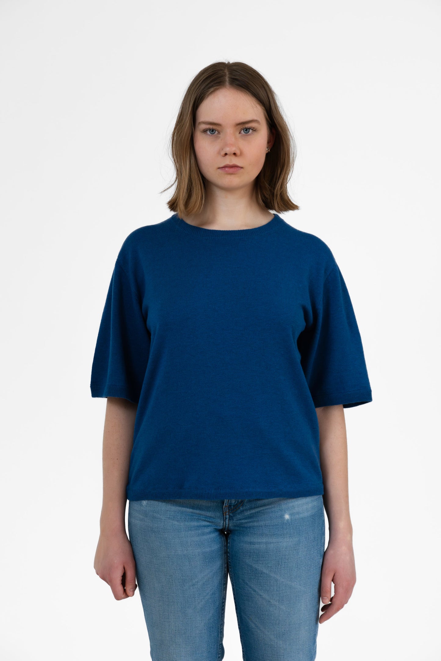 MERINO Boxy Tee - Ocean Blue
