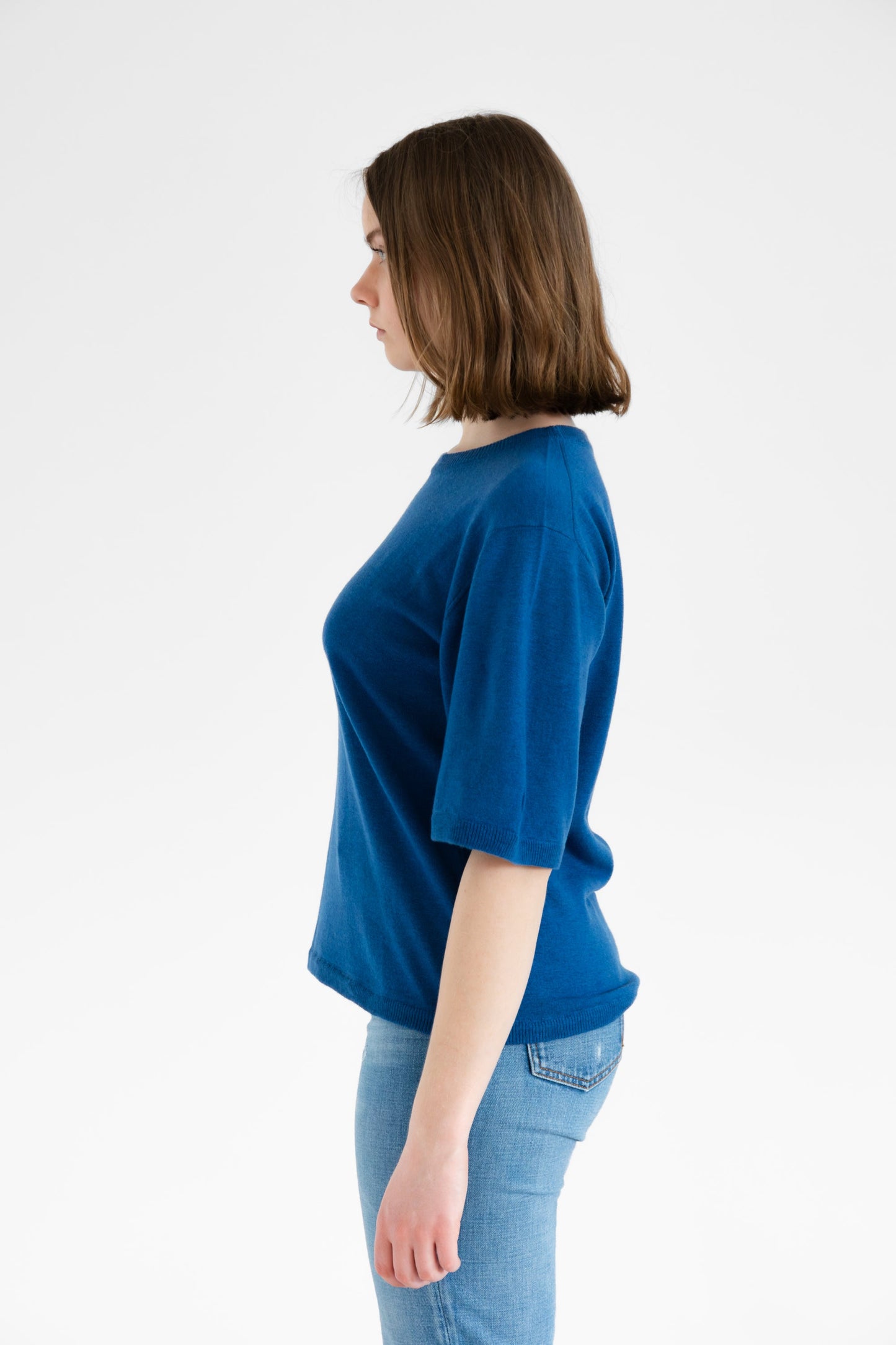 MERINO Boxy Tee - Ocean Blue