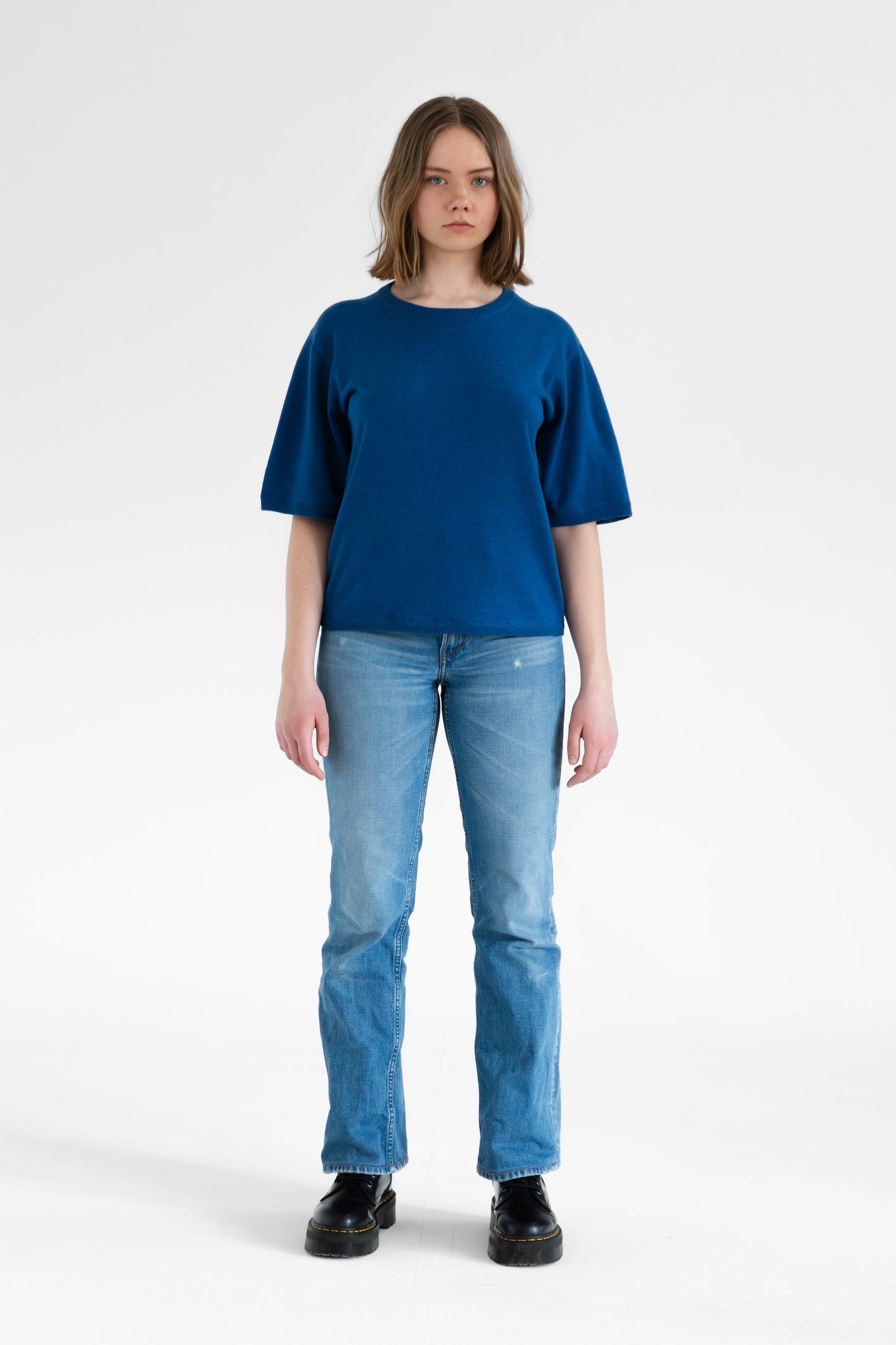 MERINO Boxy Tee - Ocean Blue