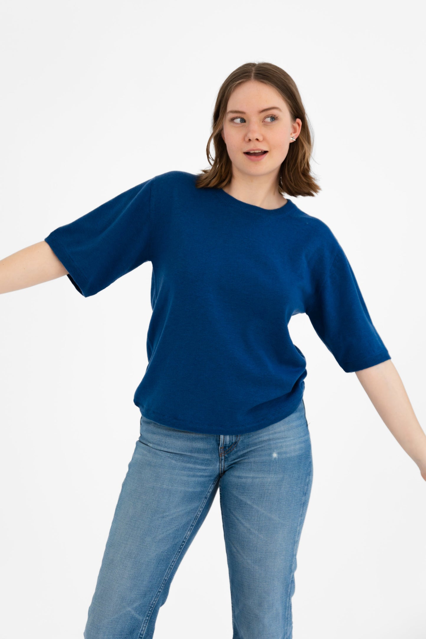 MERINO Boxy Tee - Ocean Blue