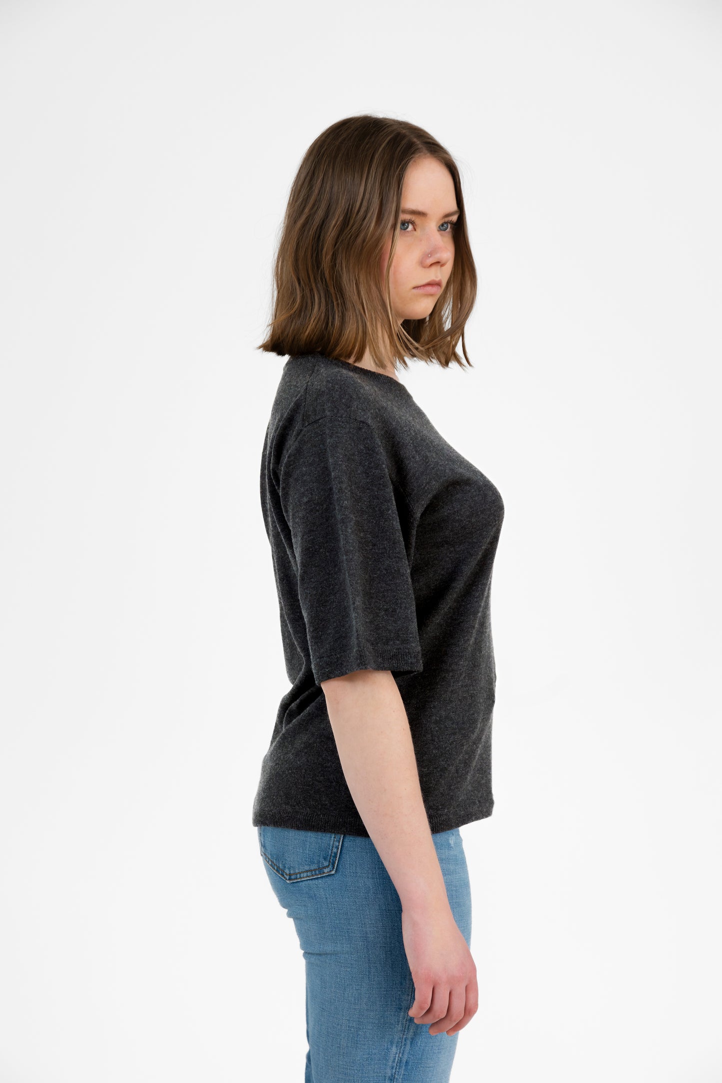 MERINO Boxy Tee - Onyx Grey