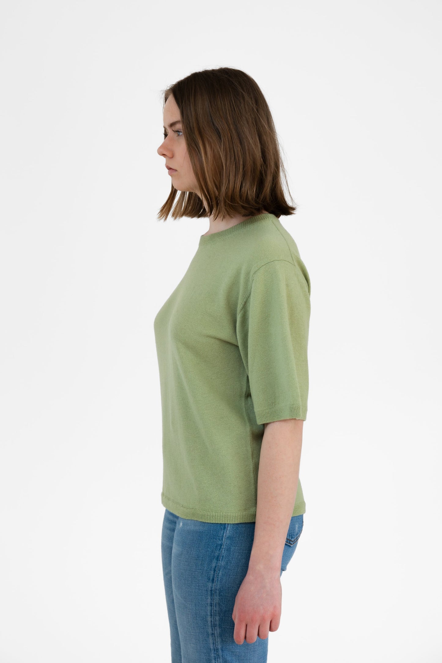 MERINO Boxy Tee - Pistachio Green