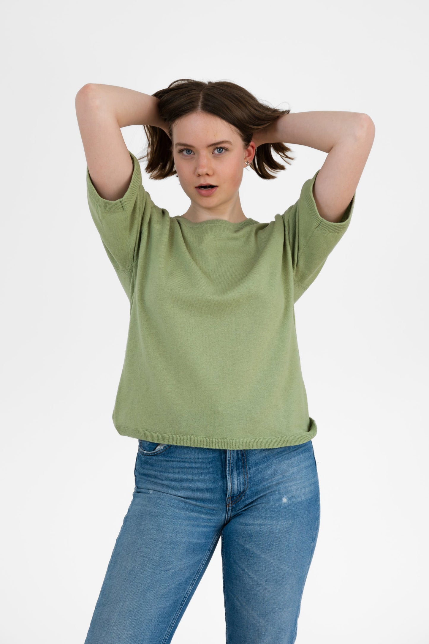 MERINO Boxy Tee - Pistachio Green