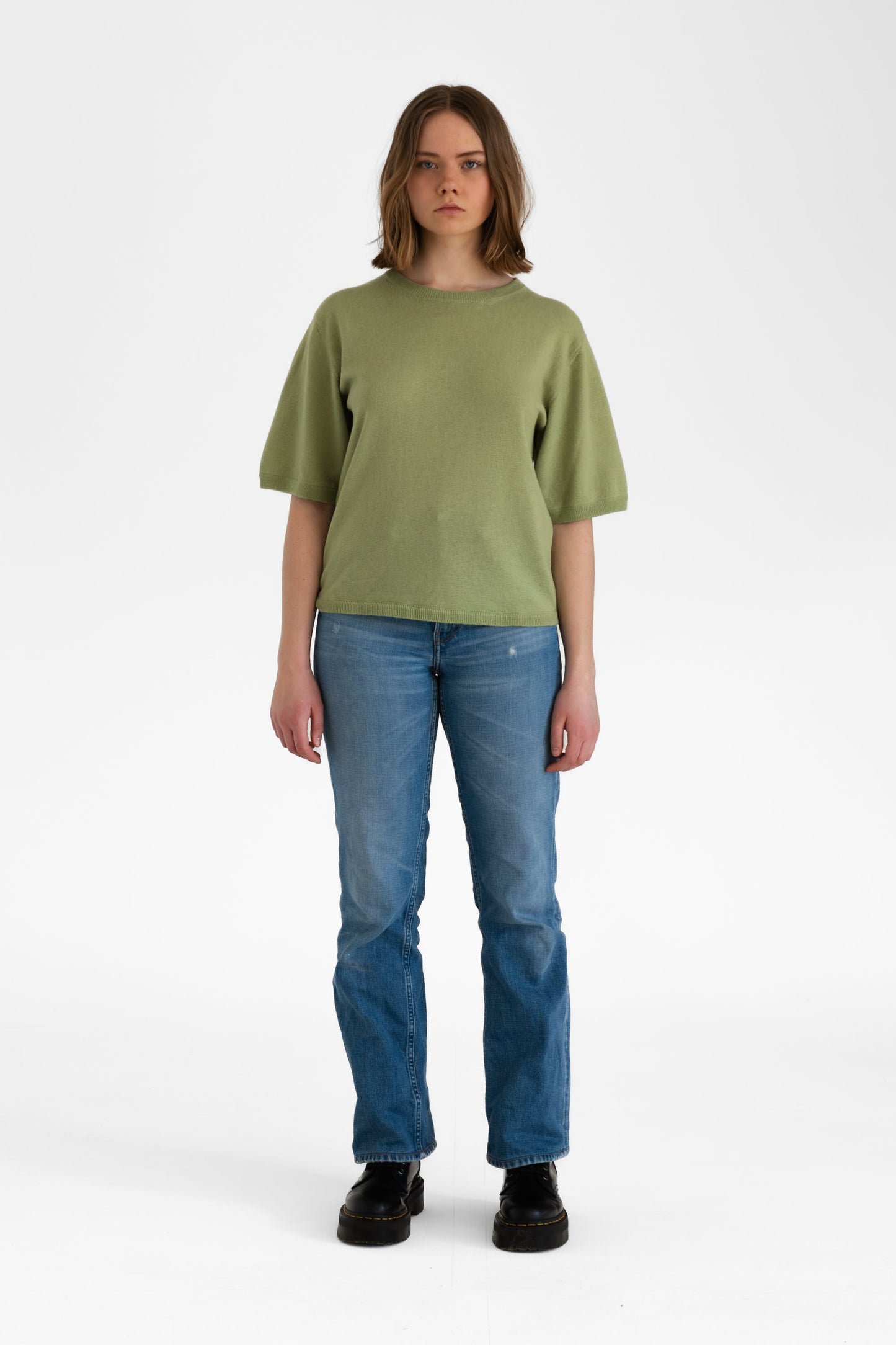 MERINO Boxy Tee - Pistachio Green