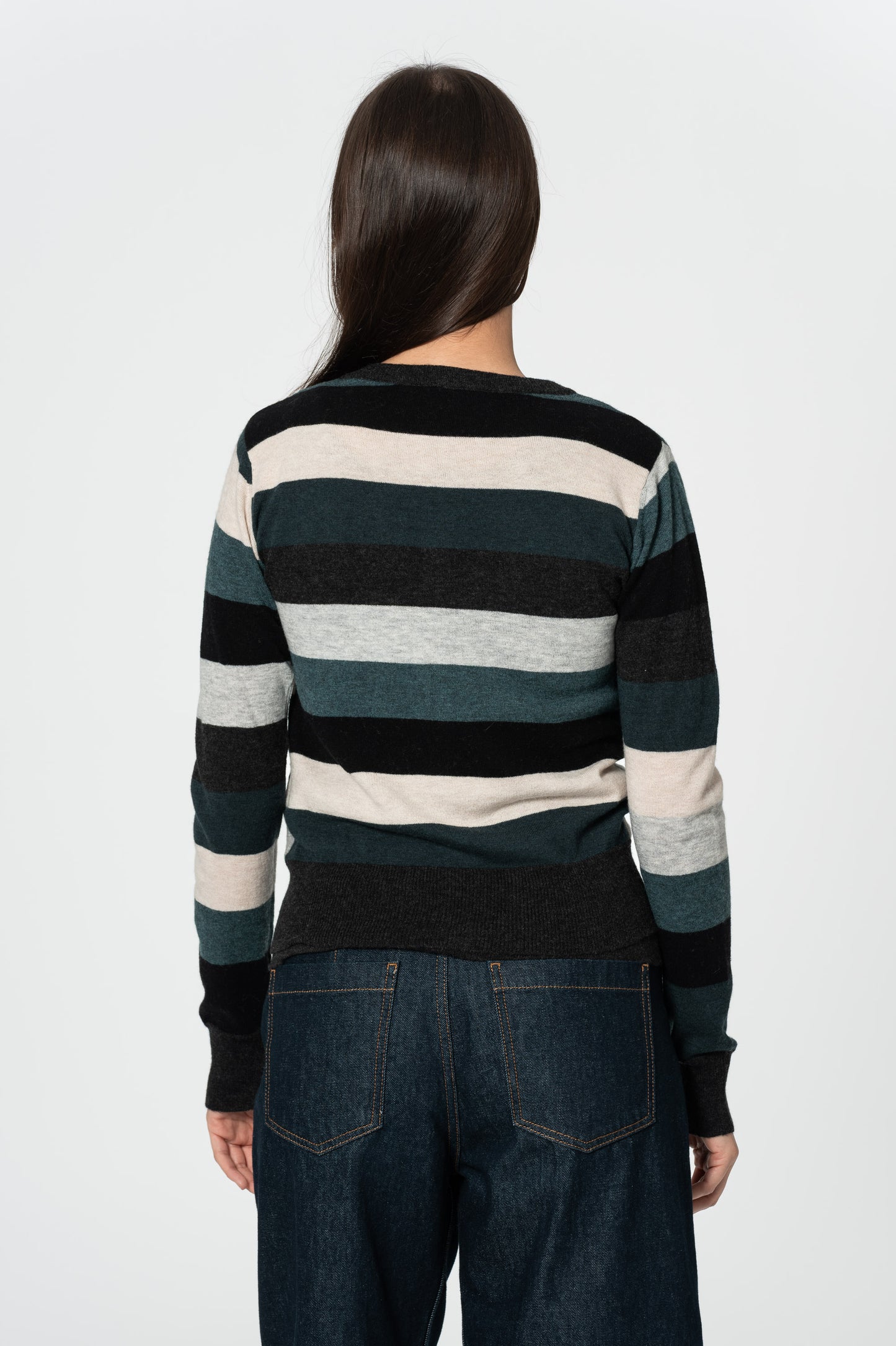 MERINO Cardigan - Peacock Blocked