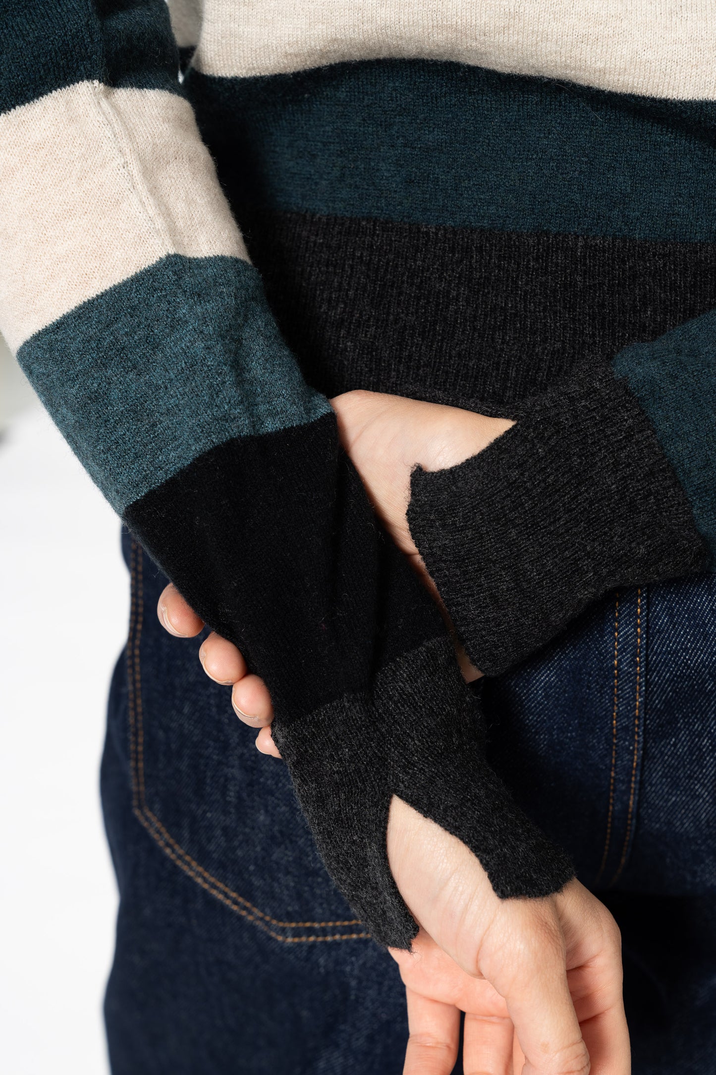 MERINO Cardigan - Peacock Blocked