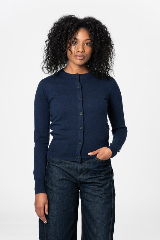 MERINO Cardigan - Space Blue